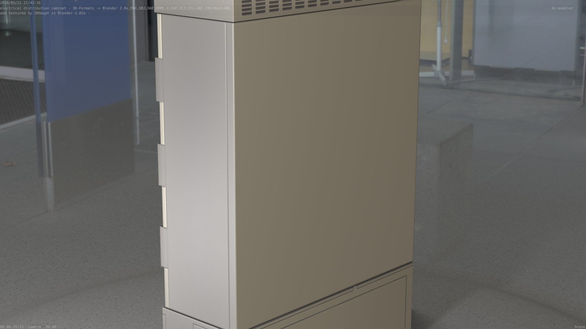 Electrical Distribution Cabinet 91 Low-poly 3D model_36