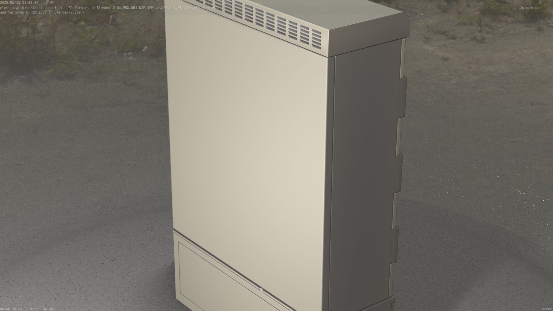 Electrical Distribution Cabinet 91 Low-poly 3D model_41