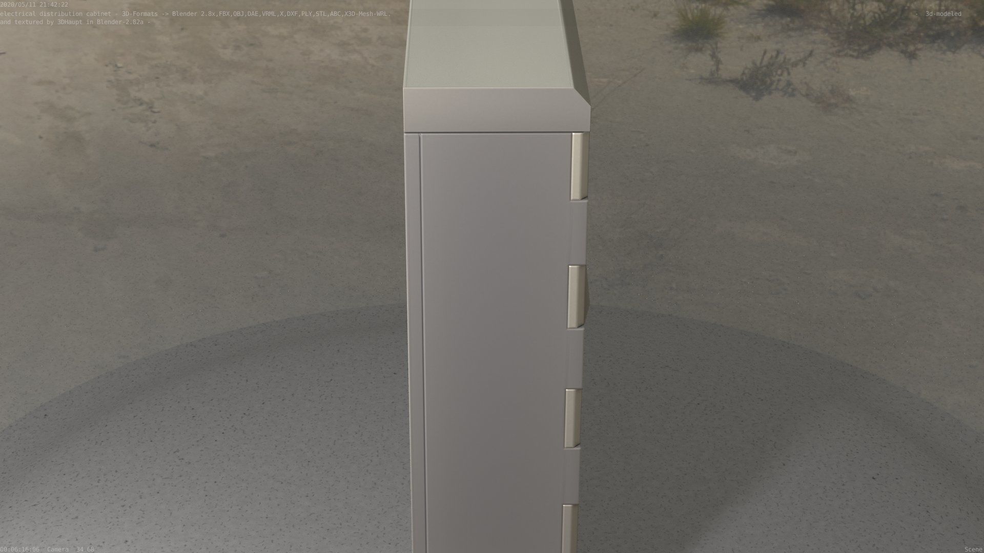 Electrical Distribution Cabinet 91 Low-poly 3D model_43