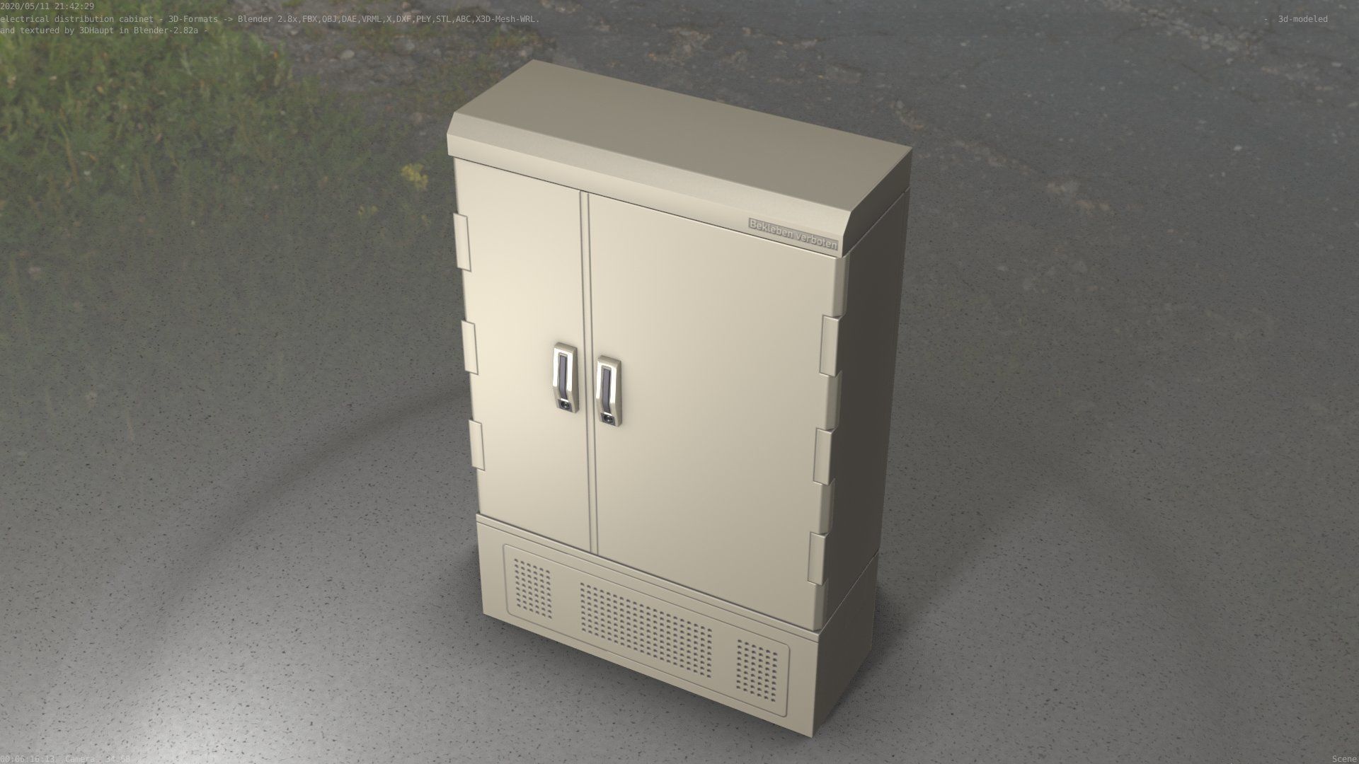 Electrical Distribution Cabinet 91 Low-poly 3D model_49
