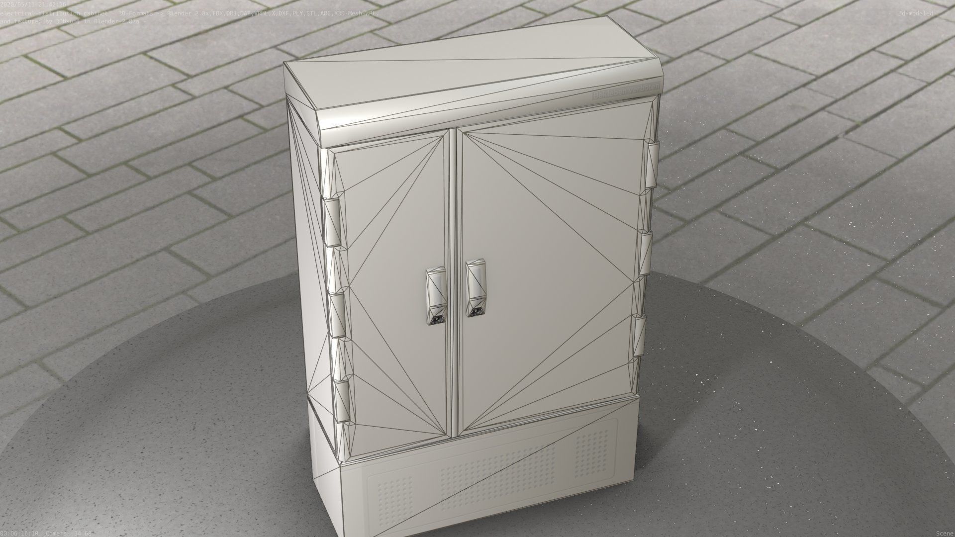 Electrical Distribution Cabinet 91 Low-poly 3D model_2