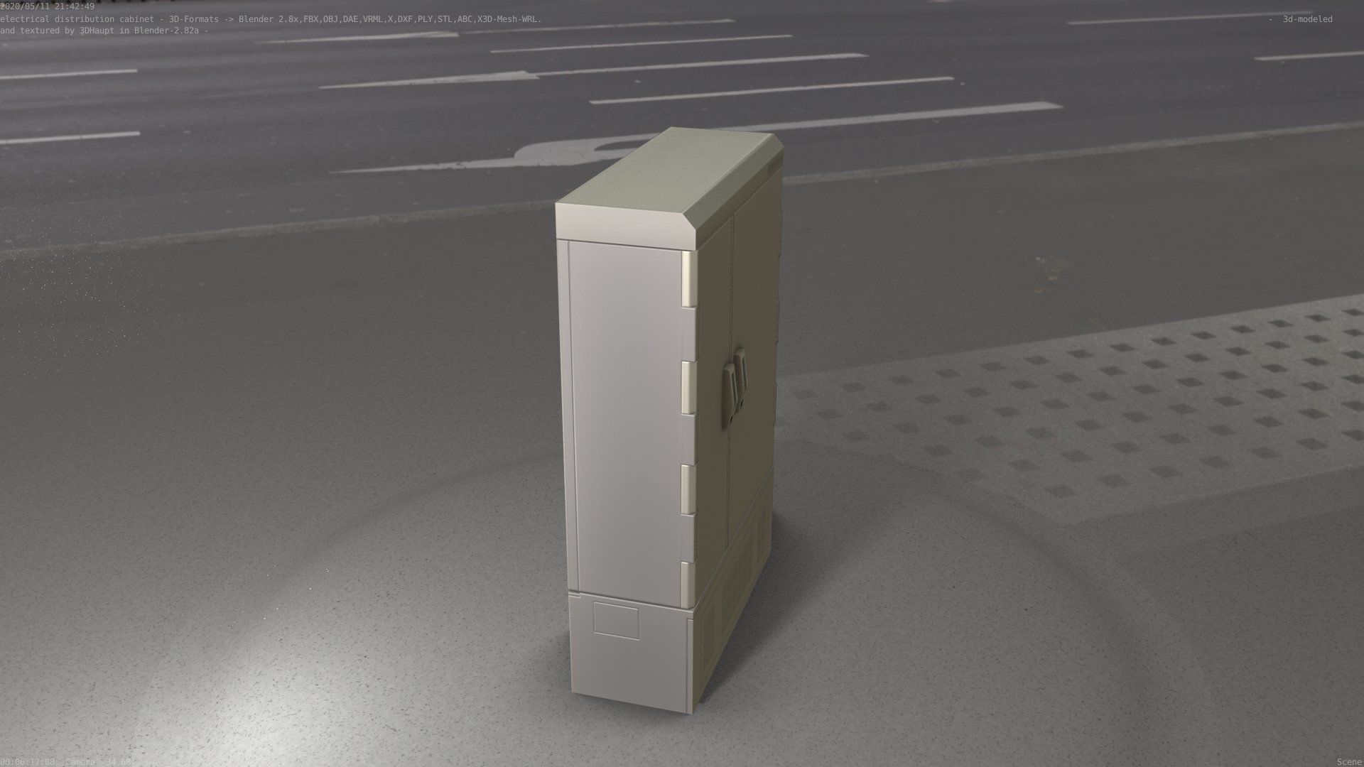 Electrical Distribution Cabinet 91 Low-poly 3D model_68