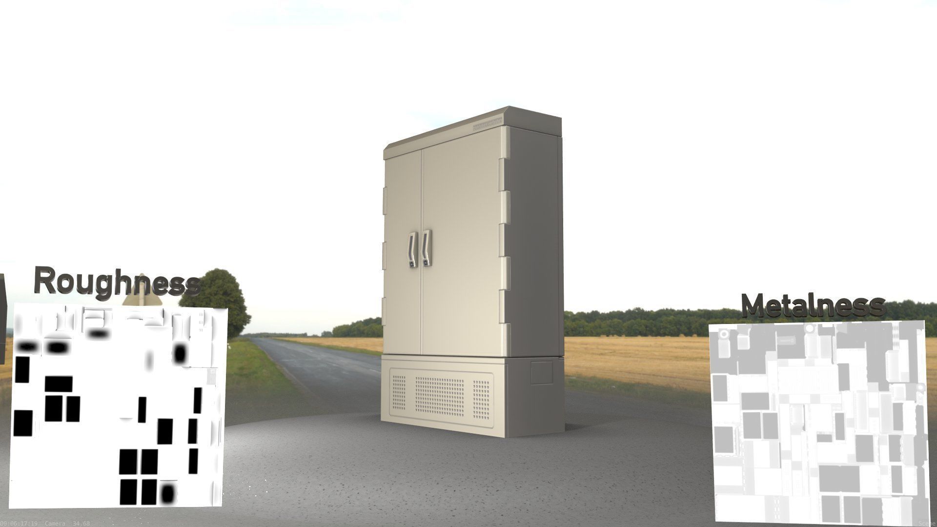 Electrical Distribution Cabinet 91 Low-poly 3D model_4