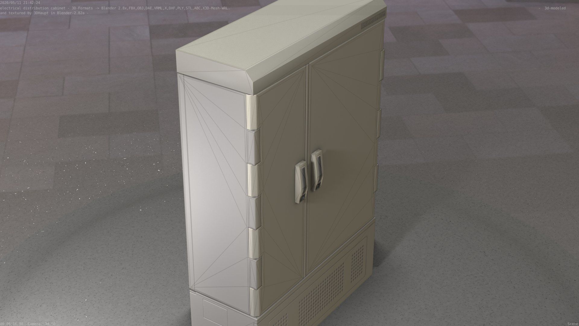 Electrical Distribution Cabinet 91 Low-poly 3D model_45