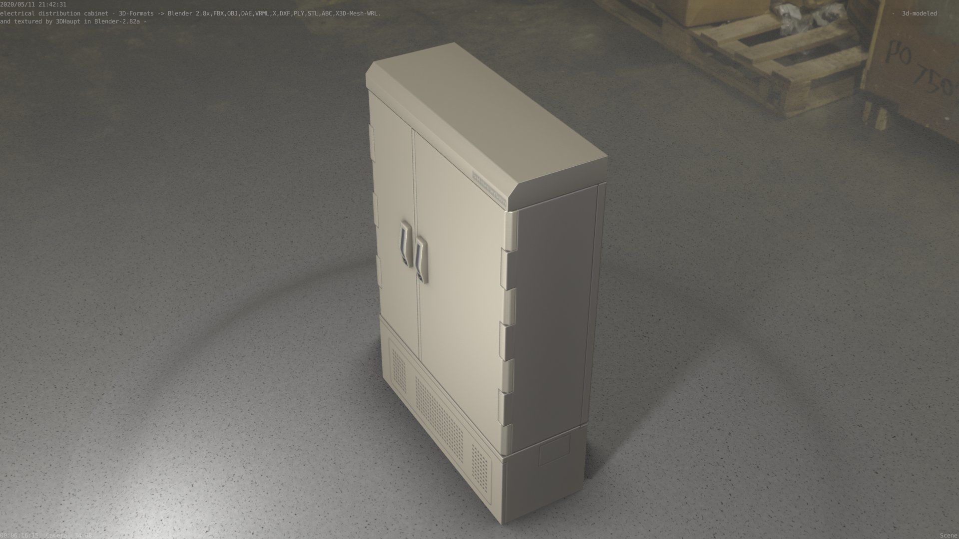Electrical Distribution Cabinet 91 Low-poly 3D model_51