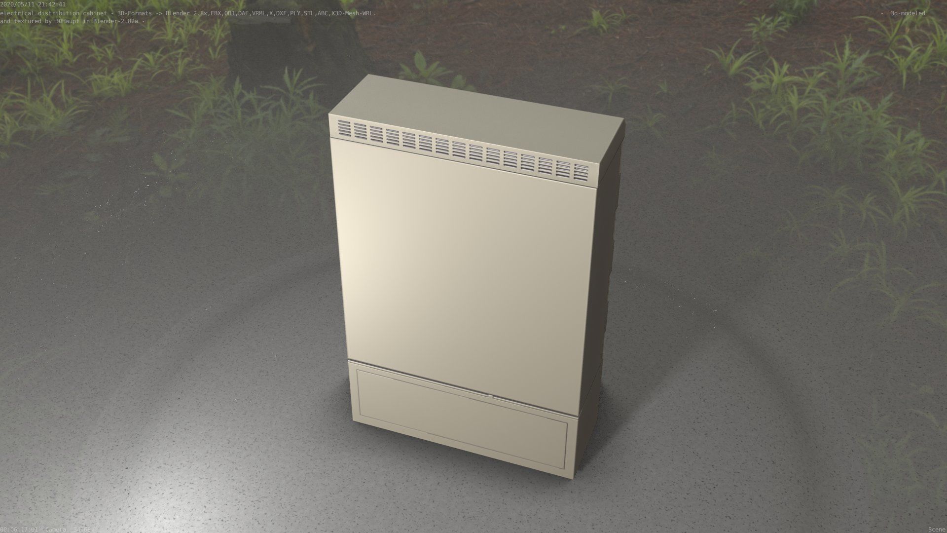 Electrical Distribution Cabinet 91 Low-poly 3D model_61