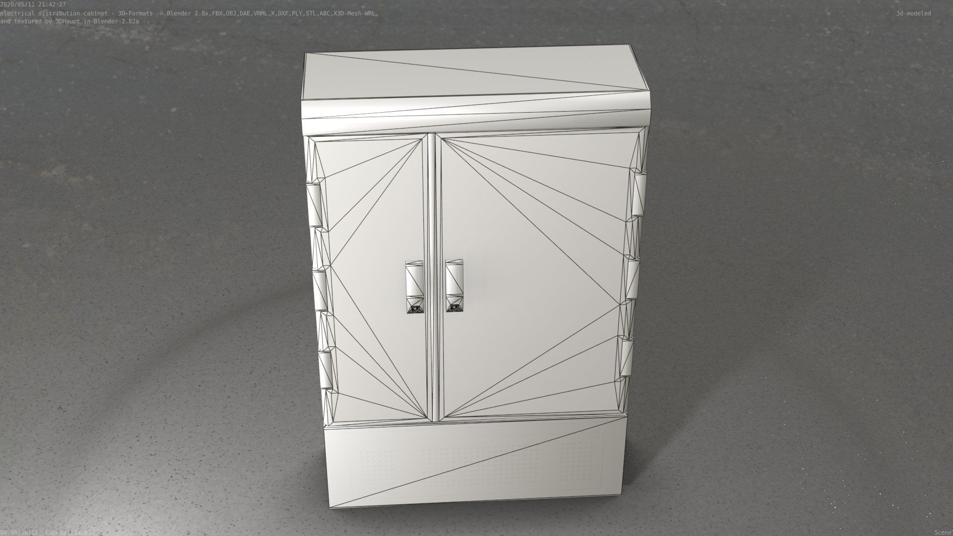 Electrical Distribution Cabinet 91 Low-poly 3D model_47