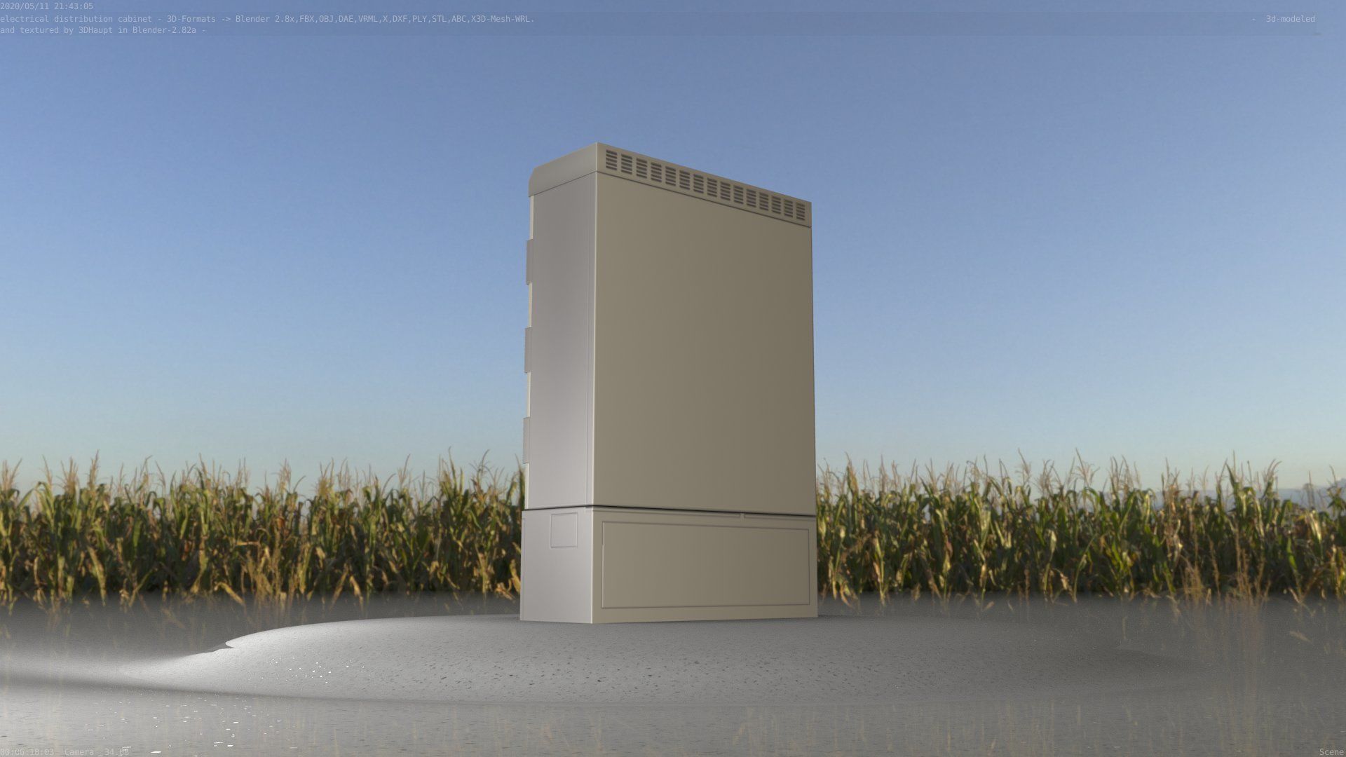 Electrical Distribution Cabinet 91 Low-poly 3D model_76