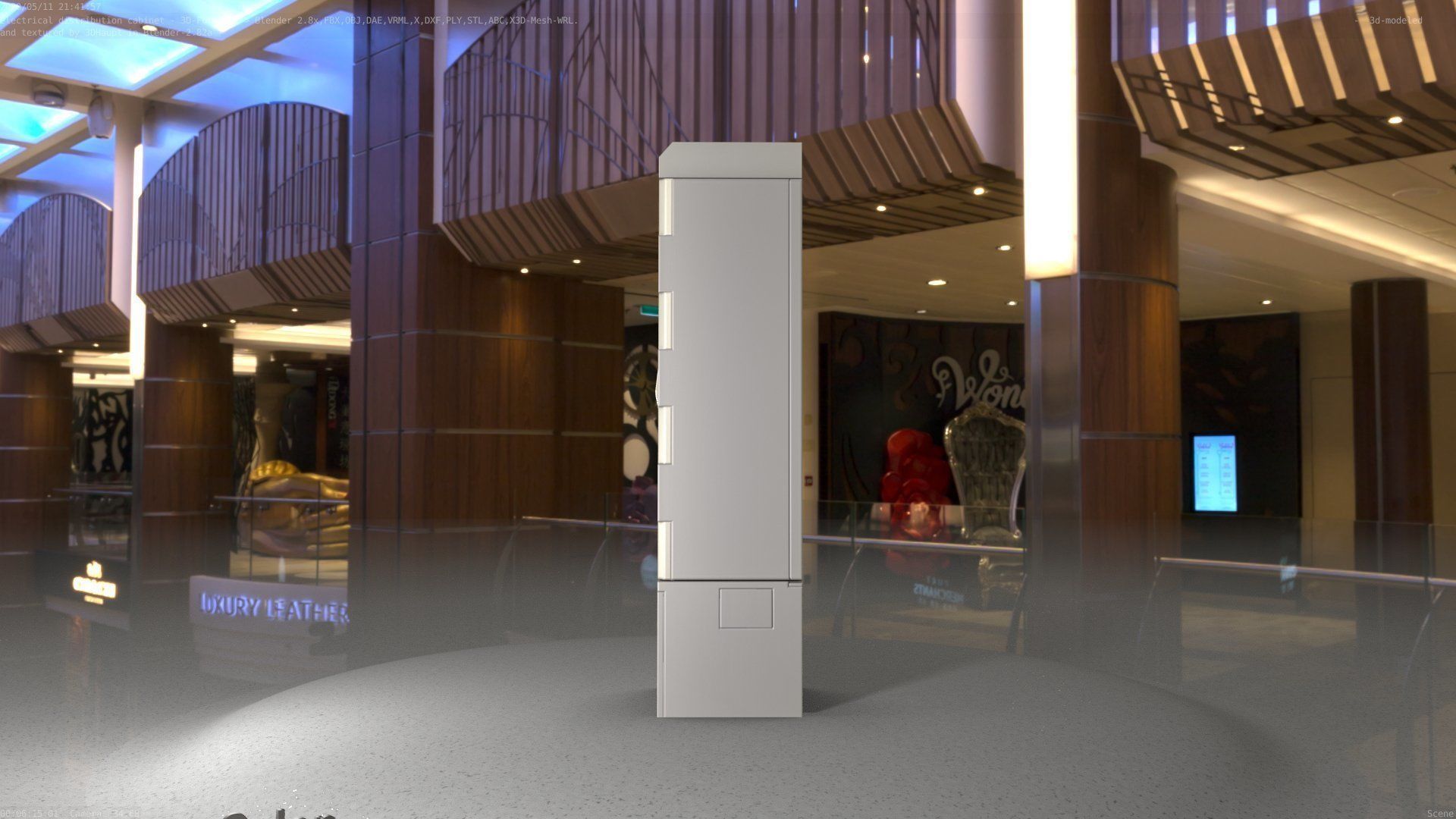 Electrical Distribution Cabinet 91 Low-poly 3D model_14