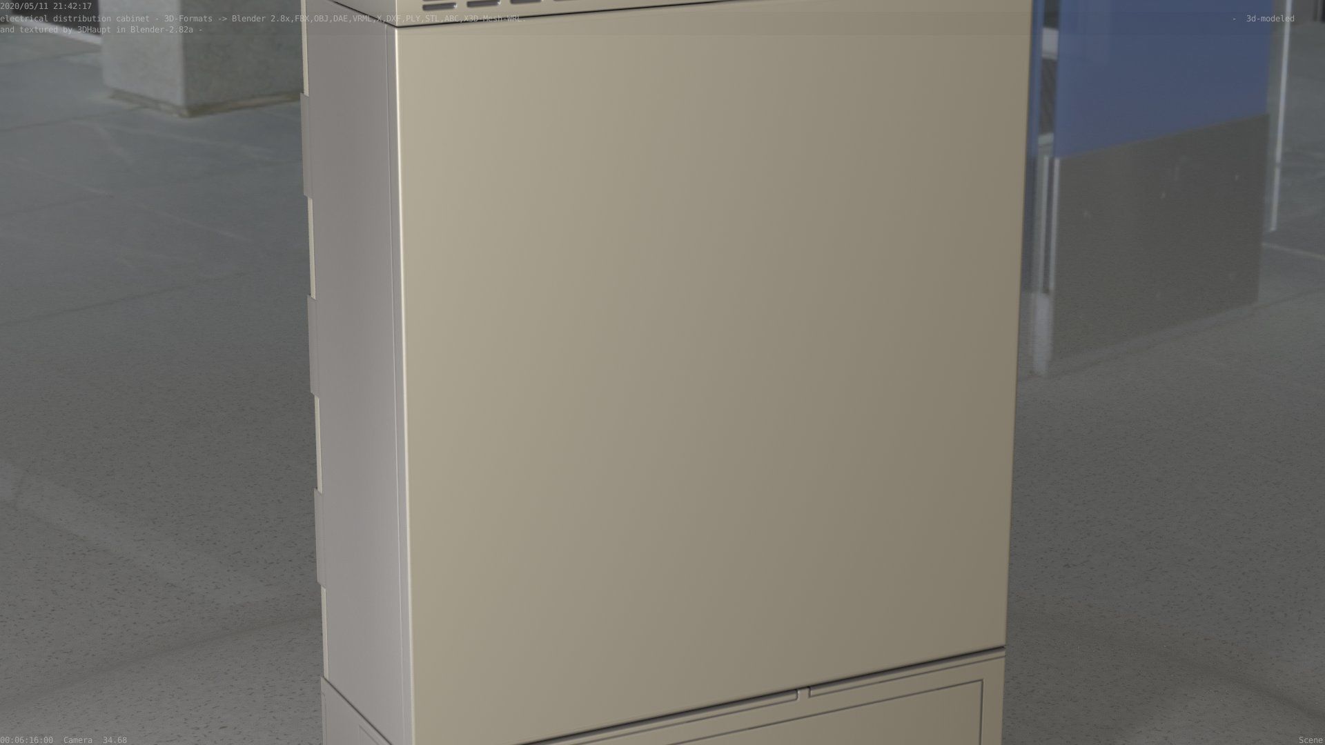 Electrical Distribution Cabinet 91 Low-poly 3D model_37