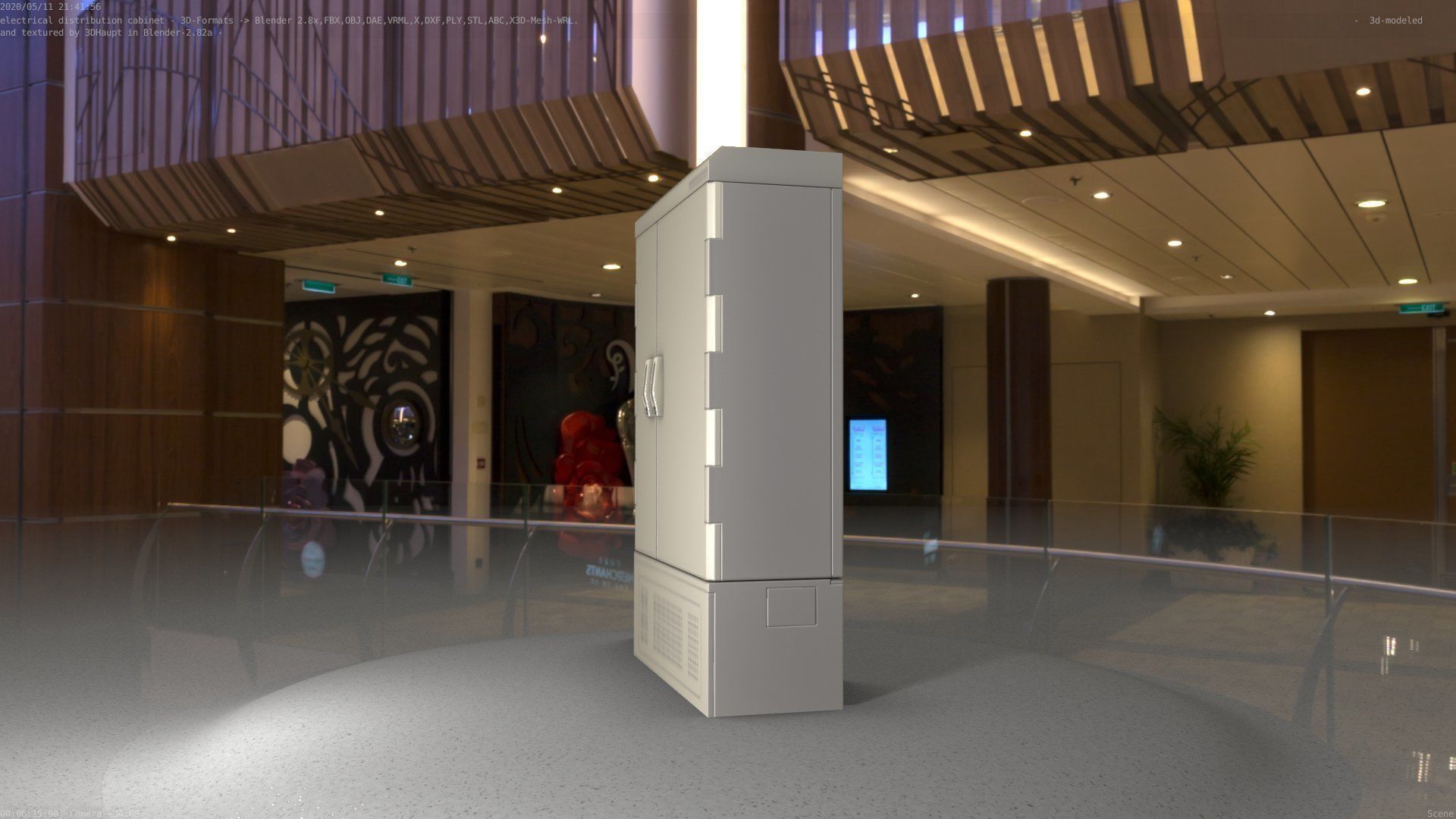 Electrical Distribution Cabinet 91 Low-poly 3D model_13