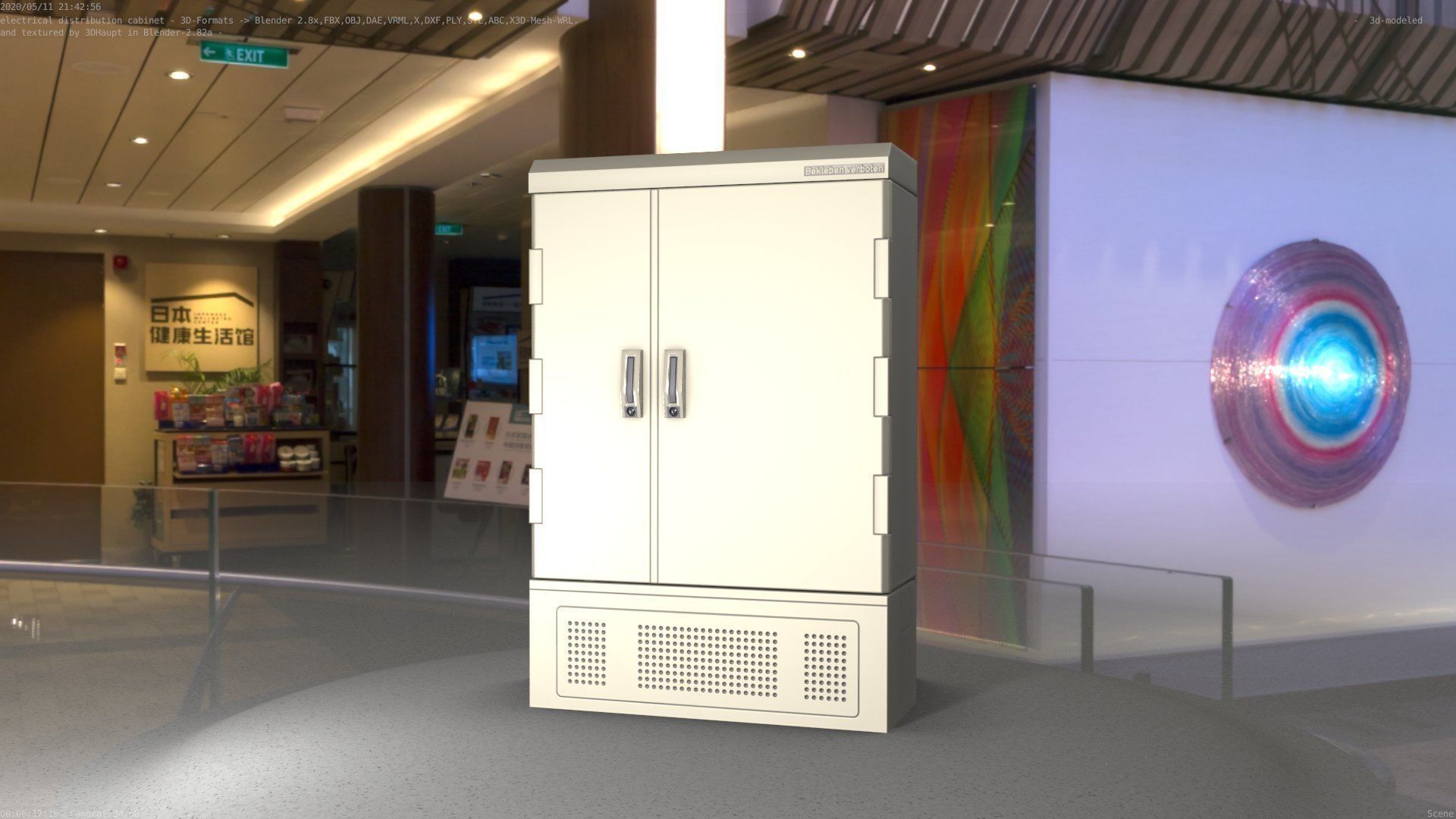 Electrical Distribution Cabinet 91 Low-poly 3D model_70