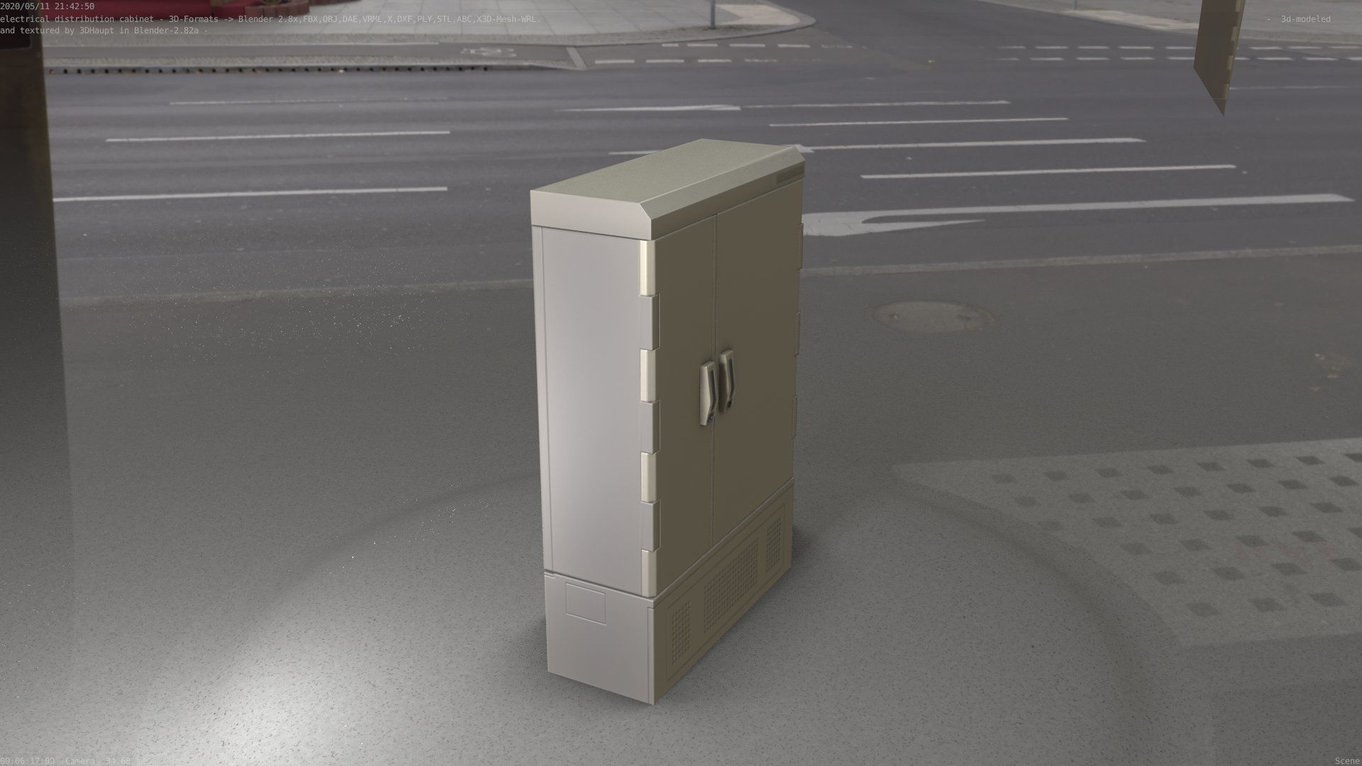 Electrical Distribution Cabinet 91 Low-poly 3D model_6