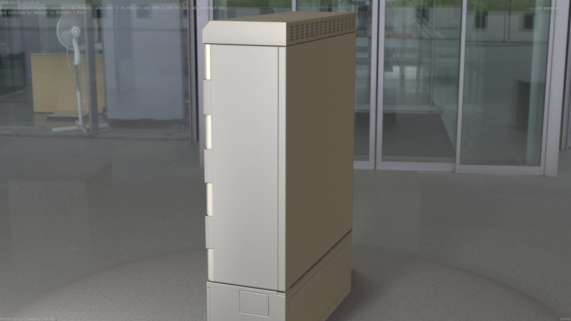Electrical Distribution Cabinet 91 Low-poly 3D model_35