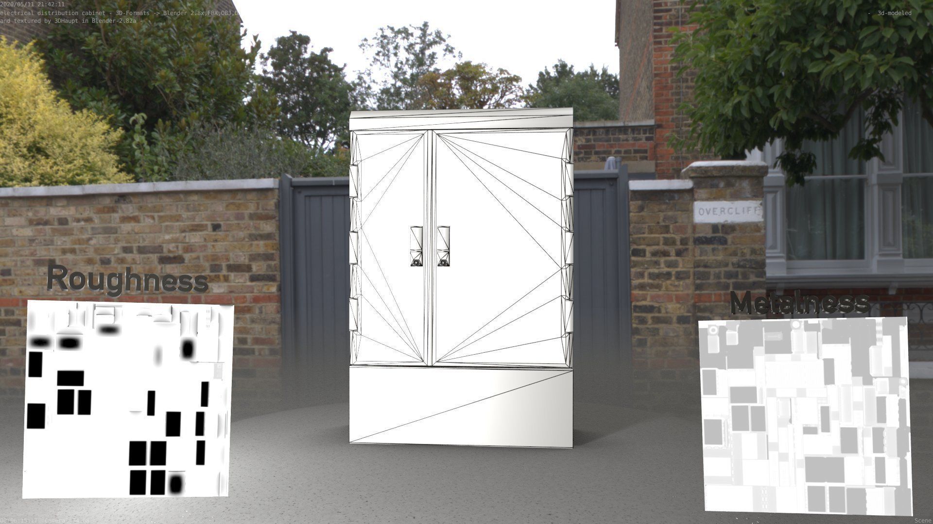 Electrical Distribution Cabinet 91 Low-poly 3D model_30