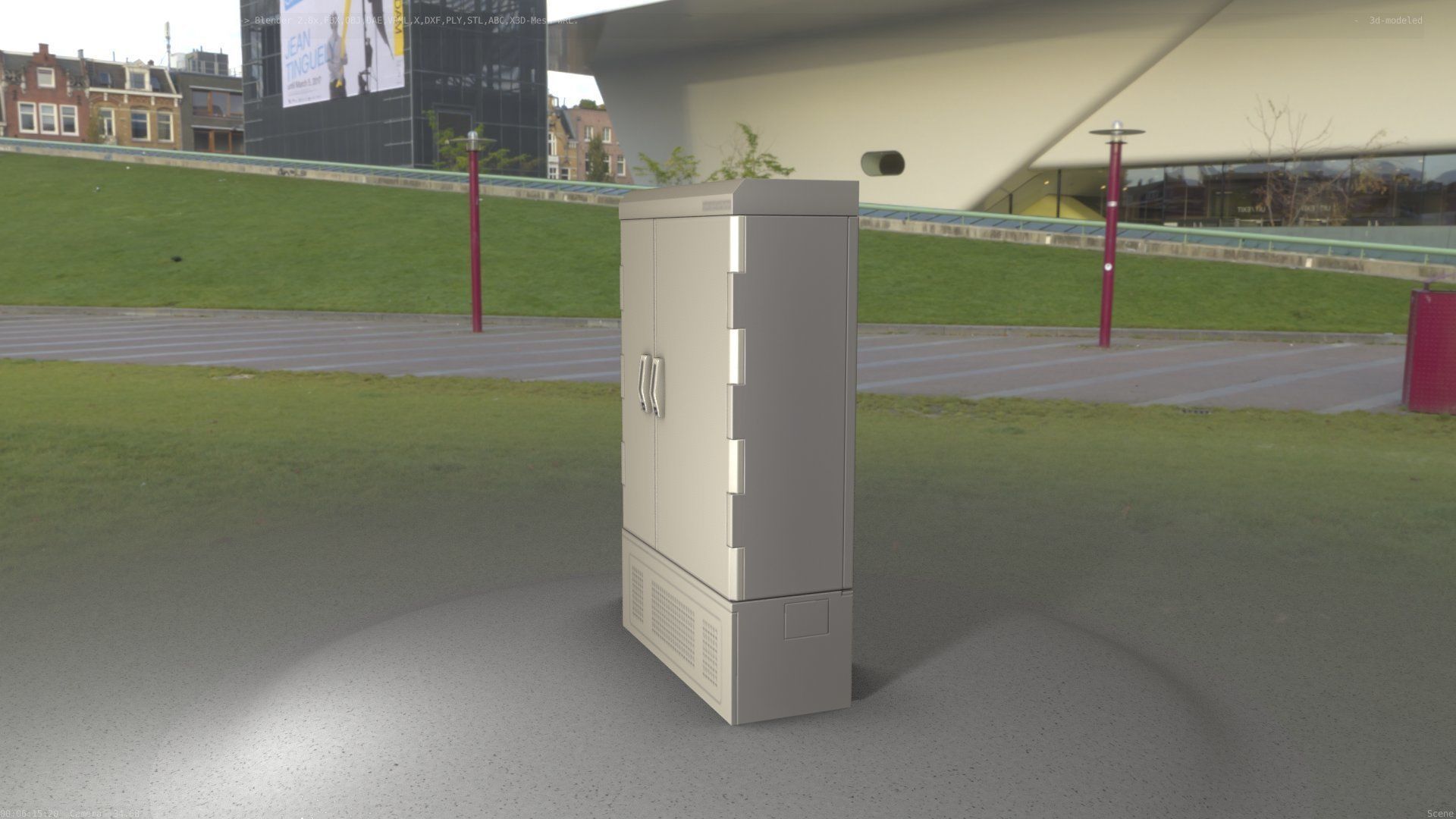 Electrical Distribution Cabinet 91 Low-poly 3D model_33