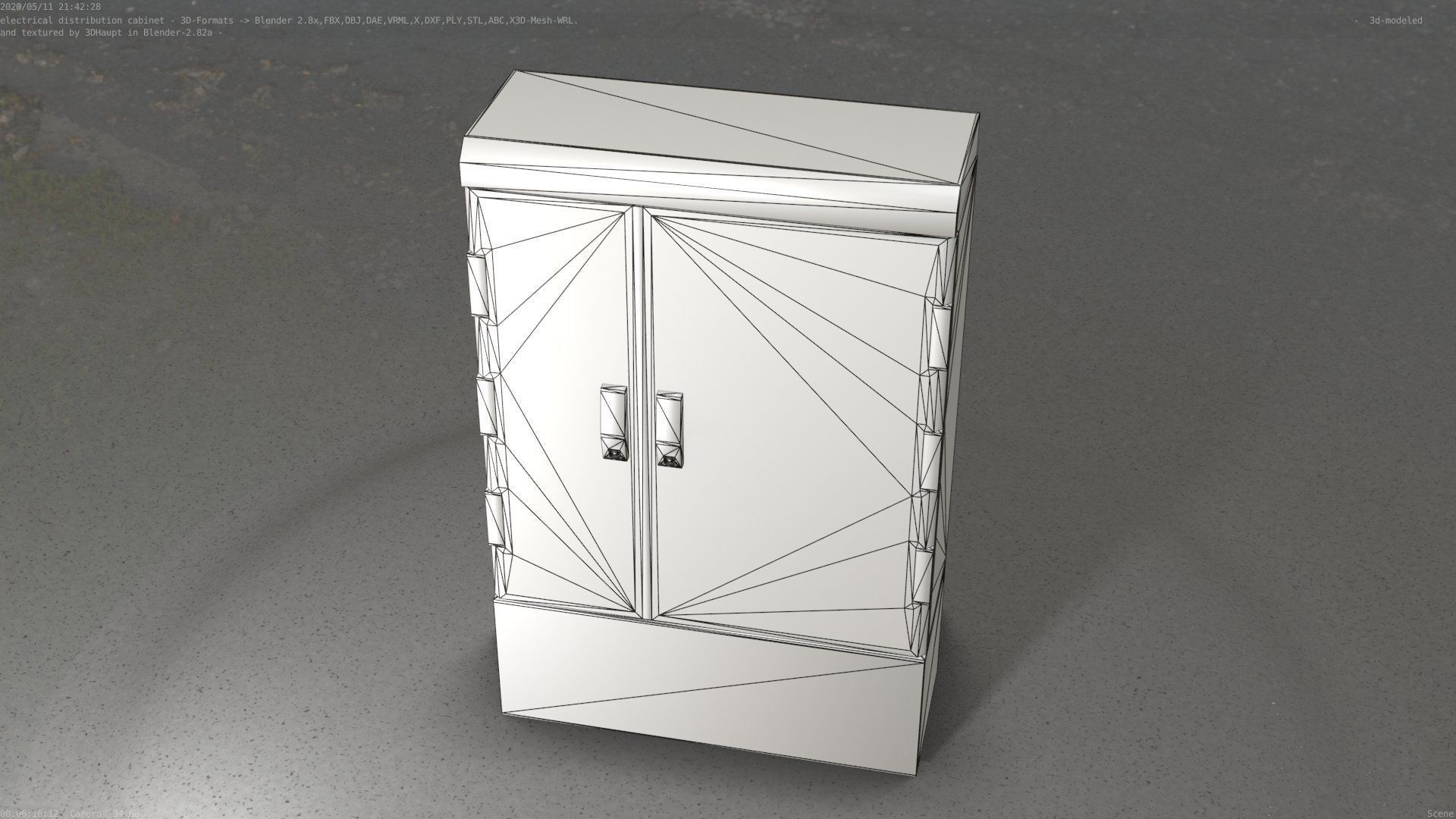Electrical Distribution Cabinet 91 Low-poly 3D model_48
