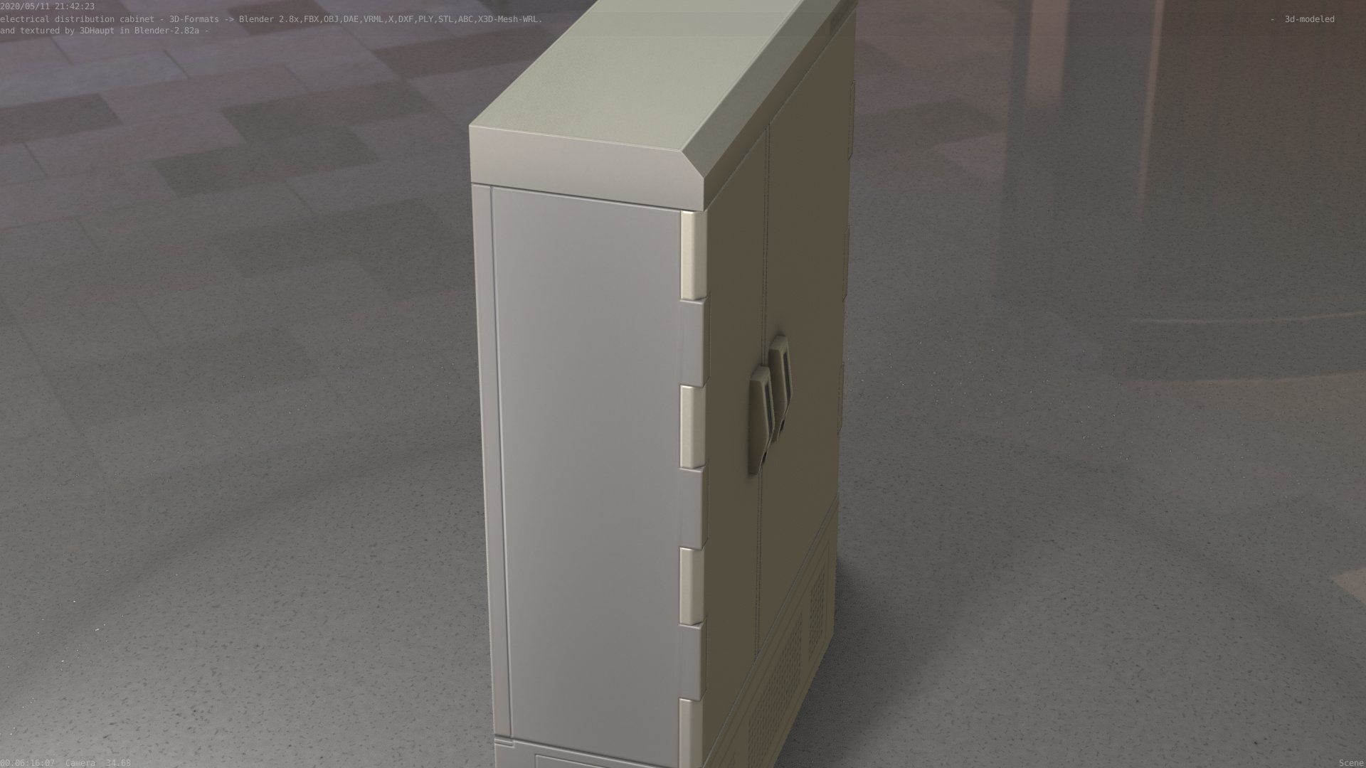 Electrical Distribution Cabinet 91 Low-poly 3D model_44