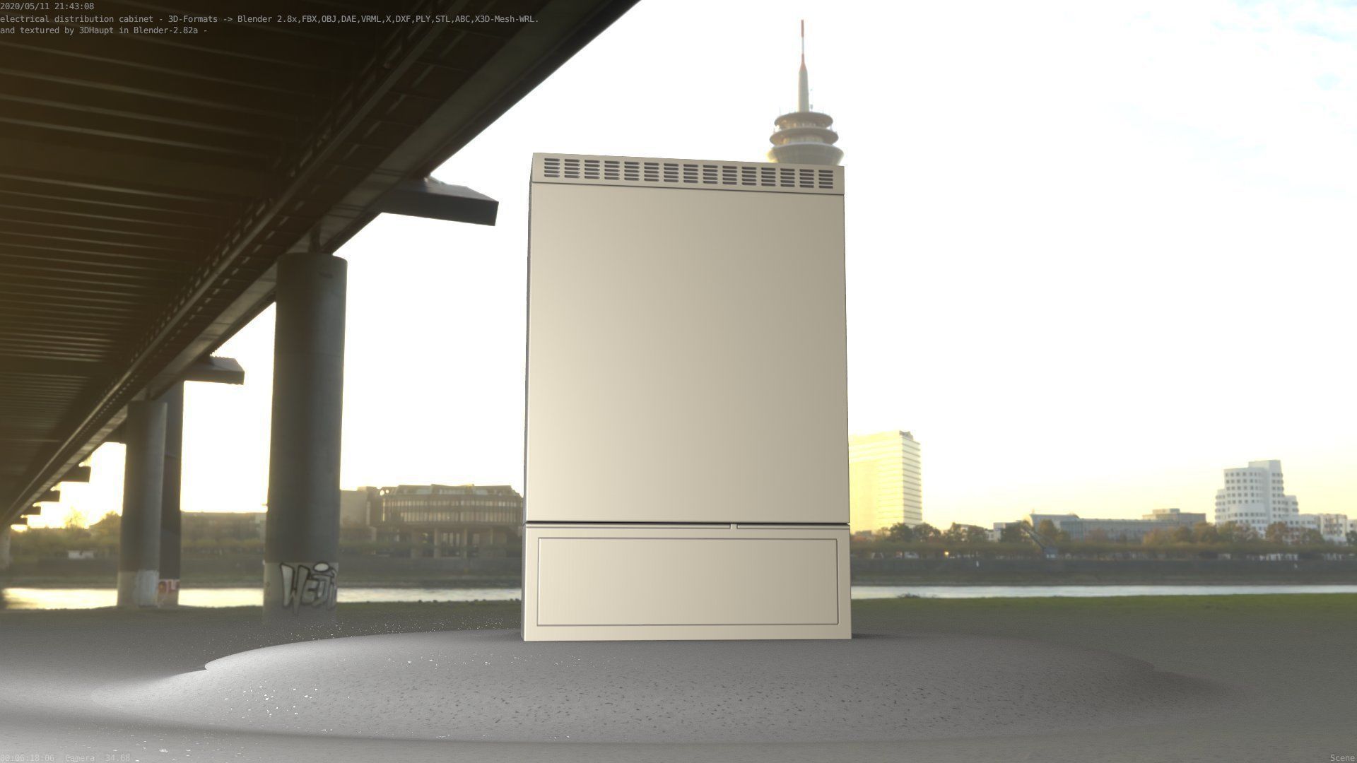 Electrical Distribution Cabinet 91 Low-poly 3D model_79