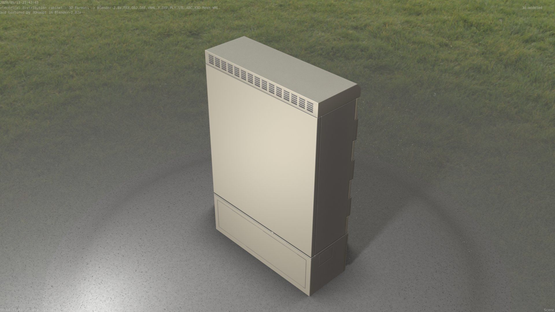 Electrical Distribution Cabinet 91 Low-poly 3D model_63