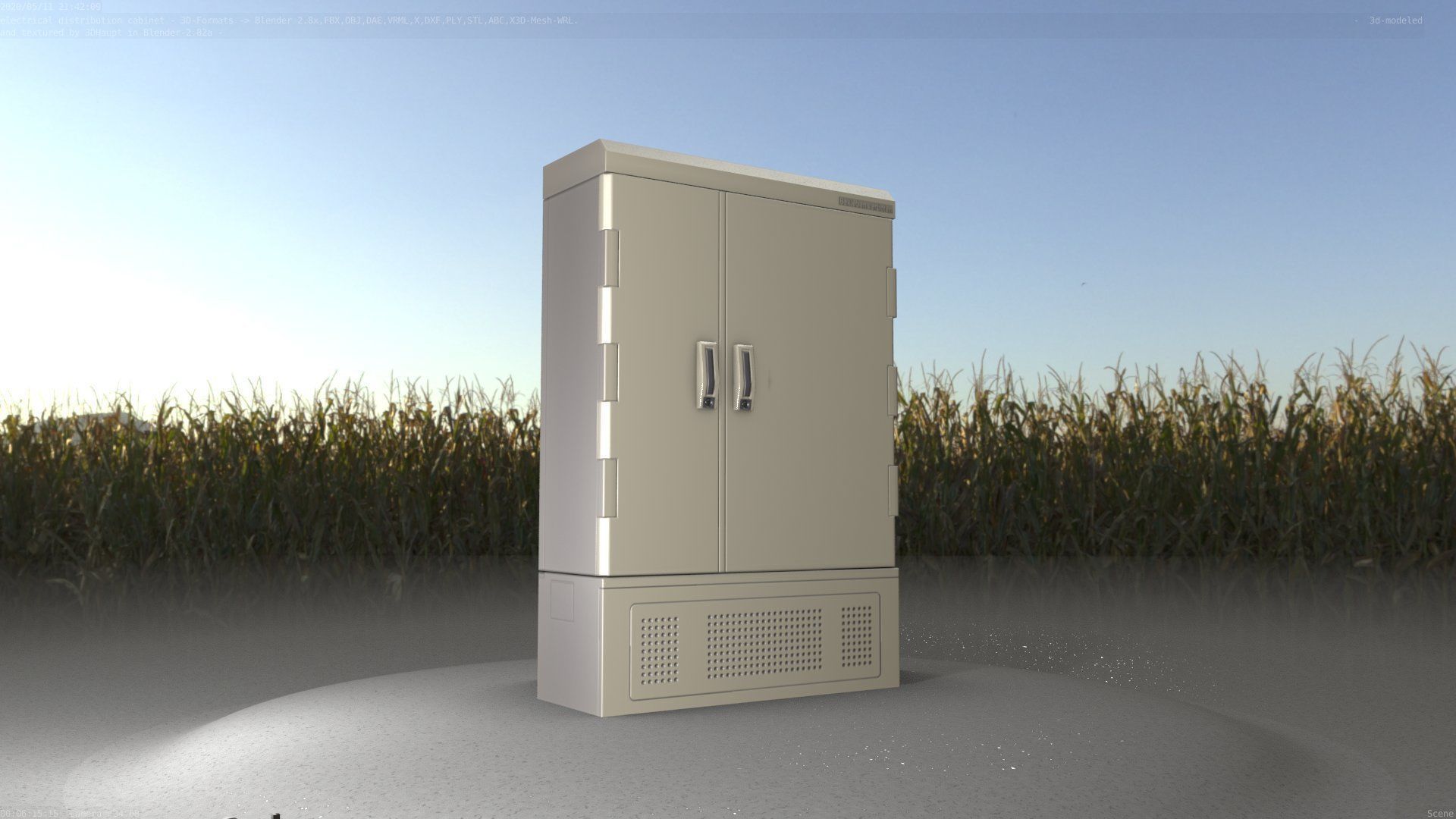 Electrical Distribution Cabinet 91 Low-poly 3D model_28