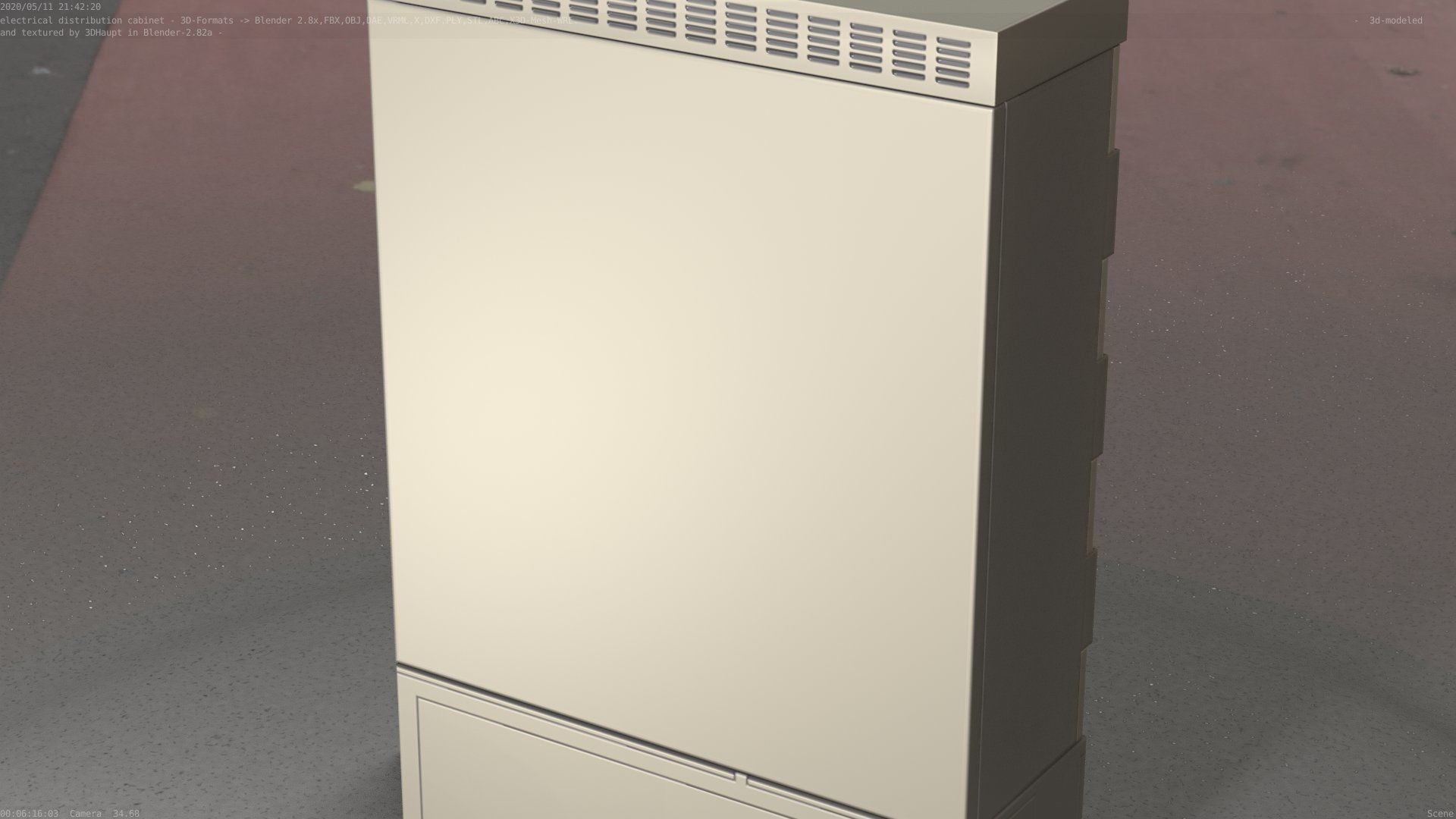 Electrical Distribution Cabinet 91 Low-poly 3D model_40
