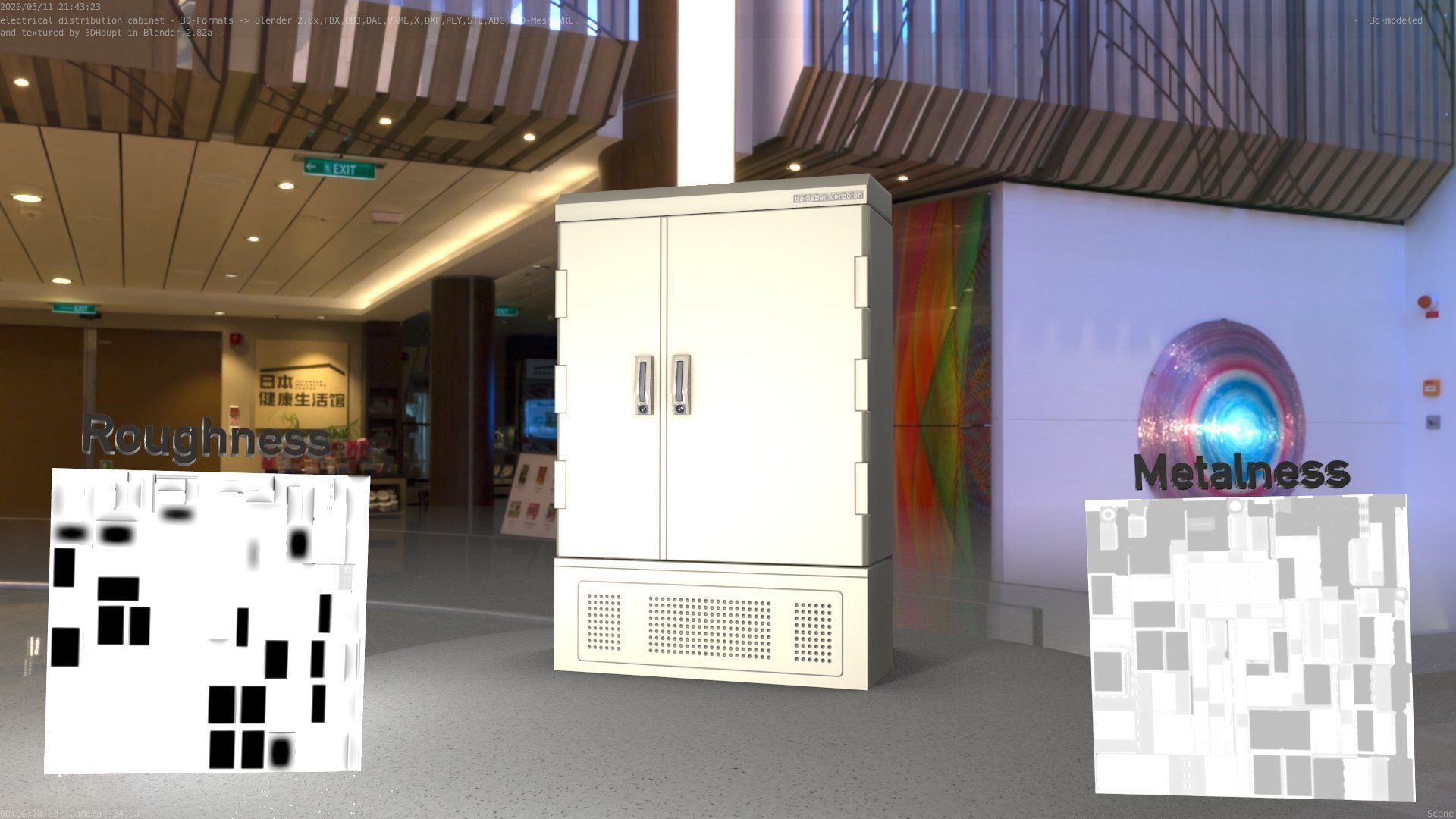 Electrical Distribution Cabinet 91 Low-poly 3D model_96