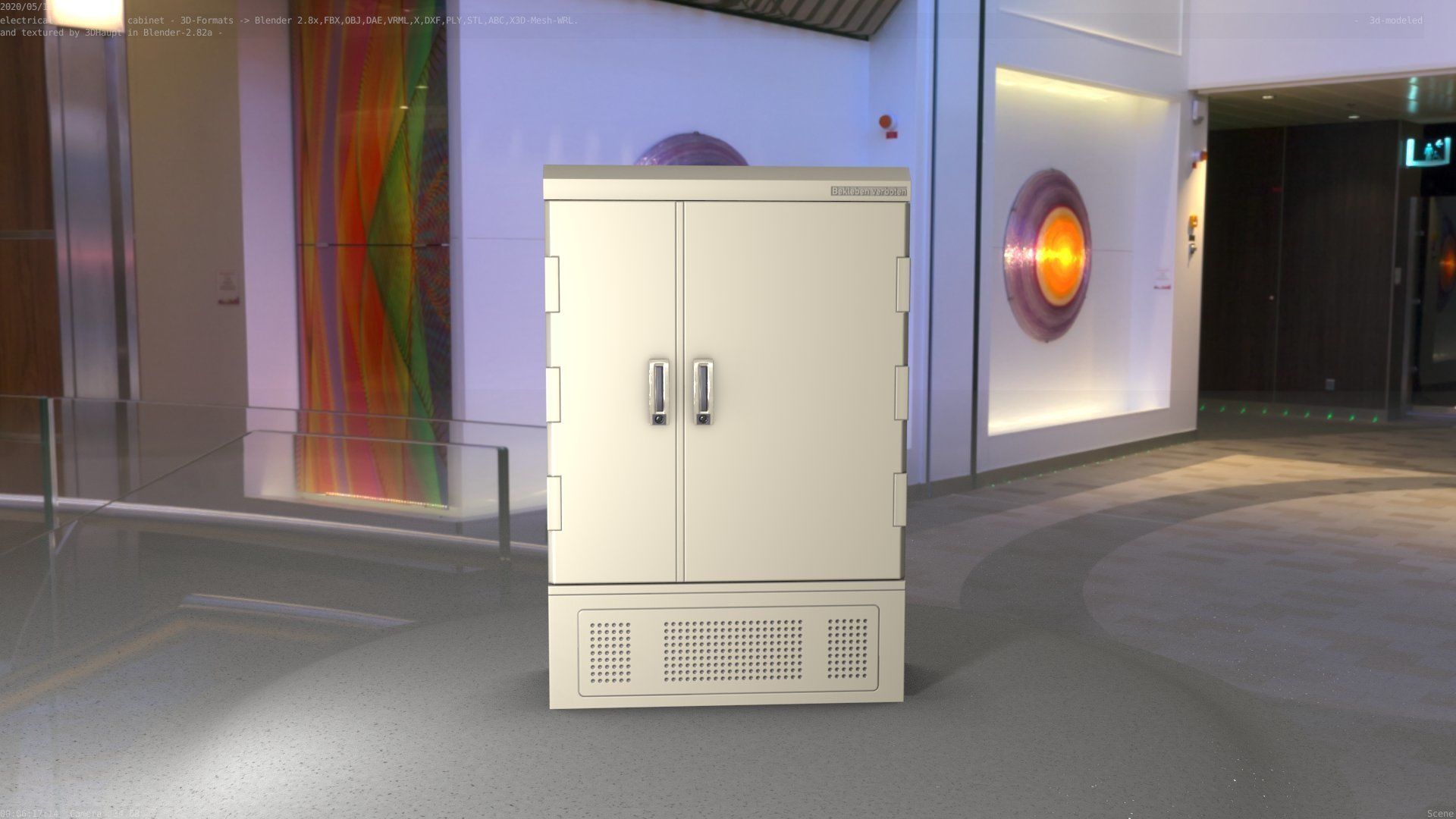 Electrical Distribution Cabinet 91 Low-poly 3D model_11