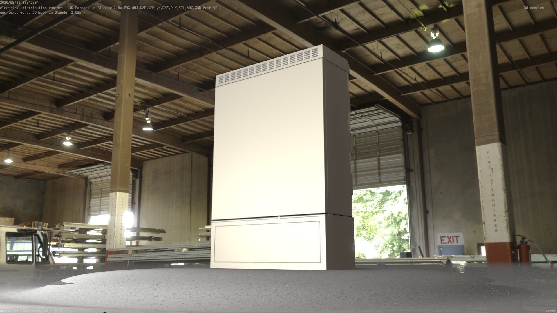 Electrical Distribution Cabinet 91 Low-poly 3D model_22
