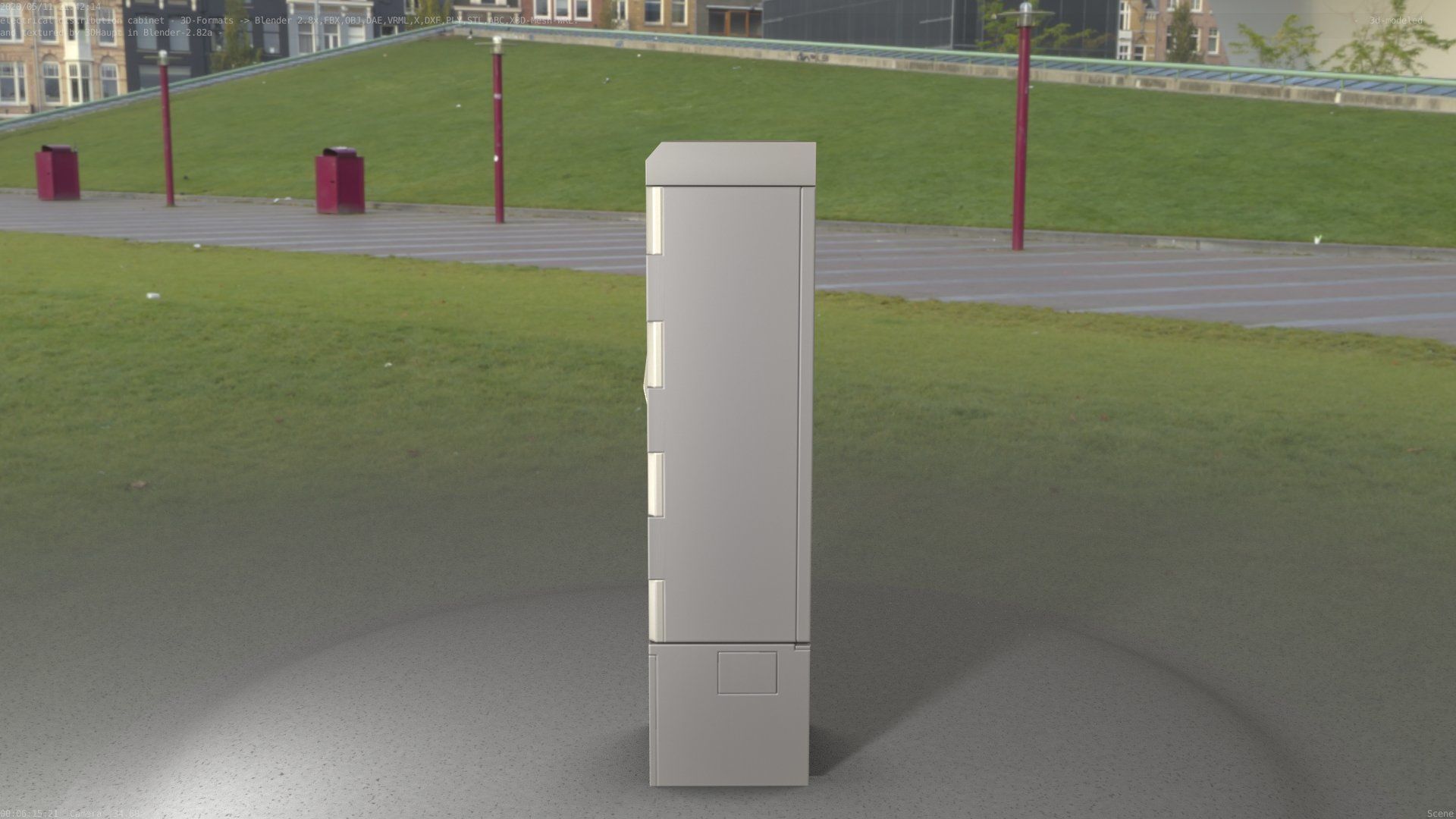 Electrical Distribution Cabinet 91 Low-poly 3D model_34