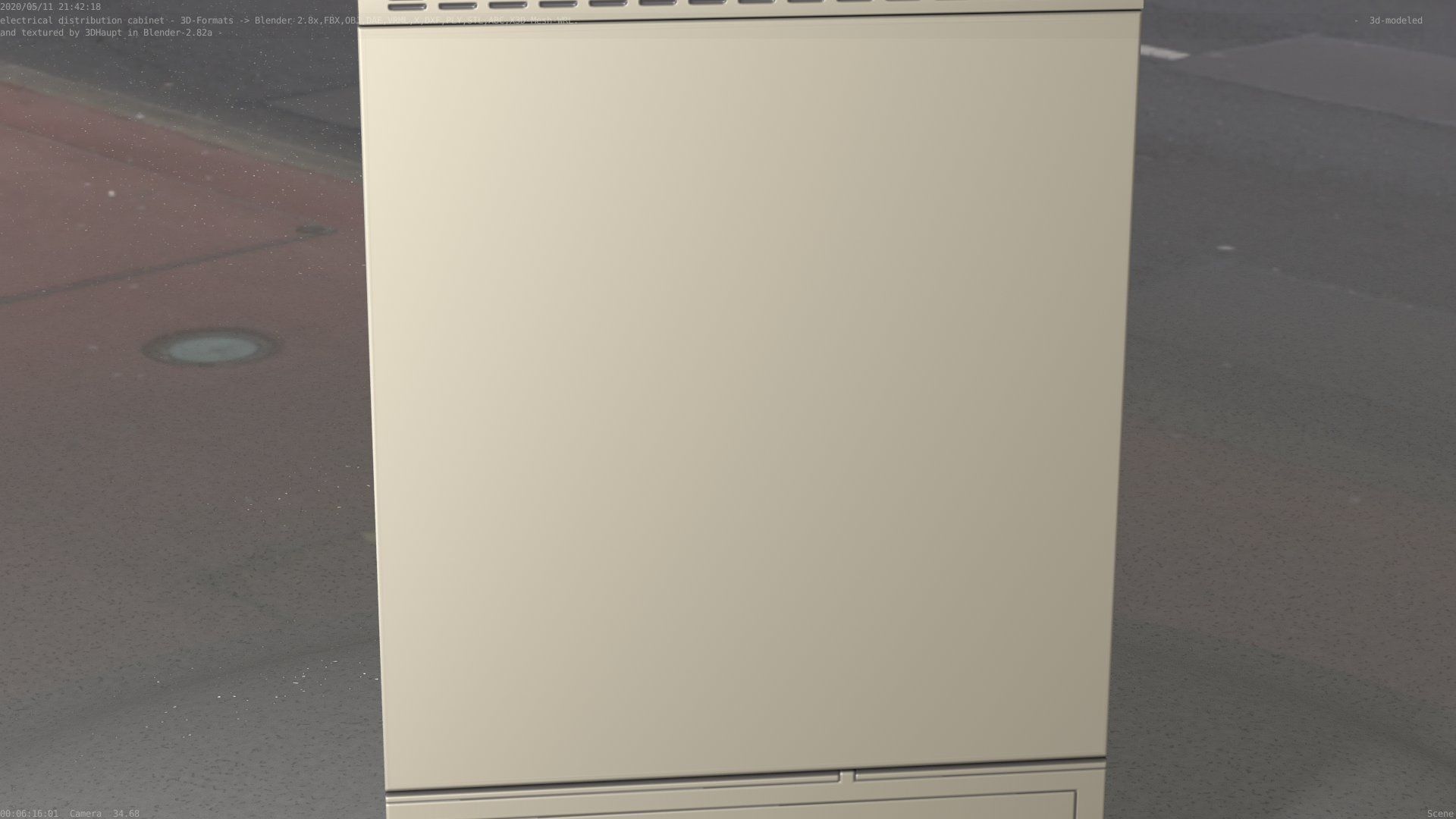 Electrical Distribution Cabinet 91 Low-poly 3D model_38