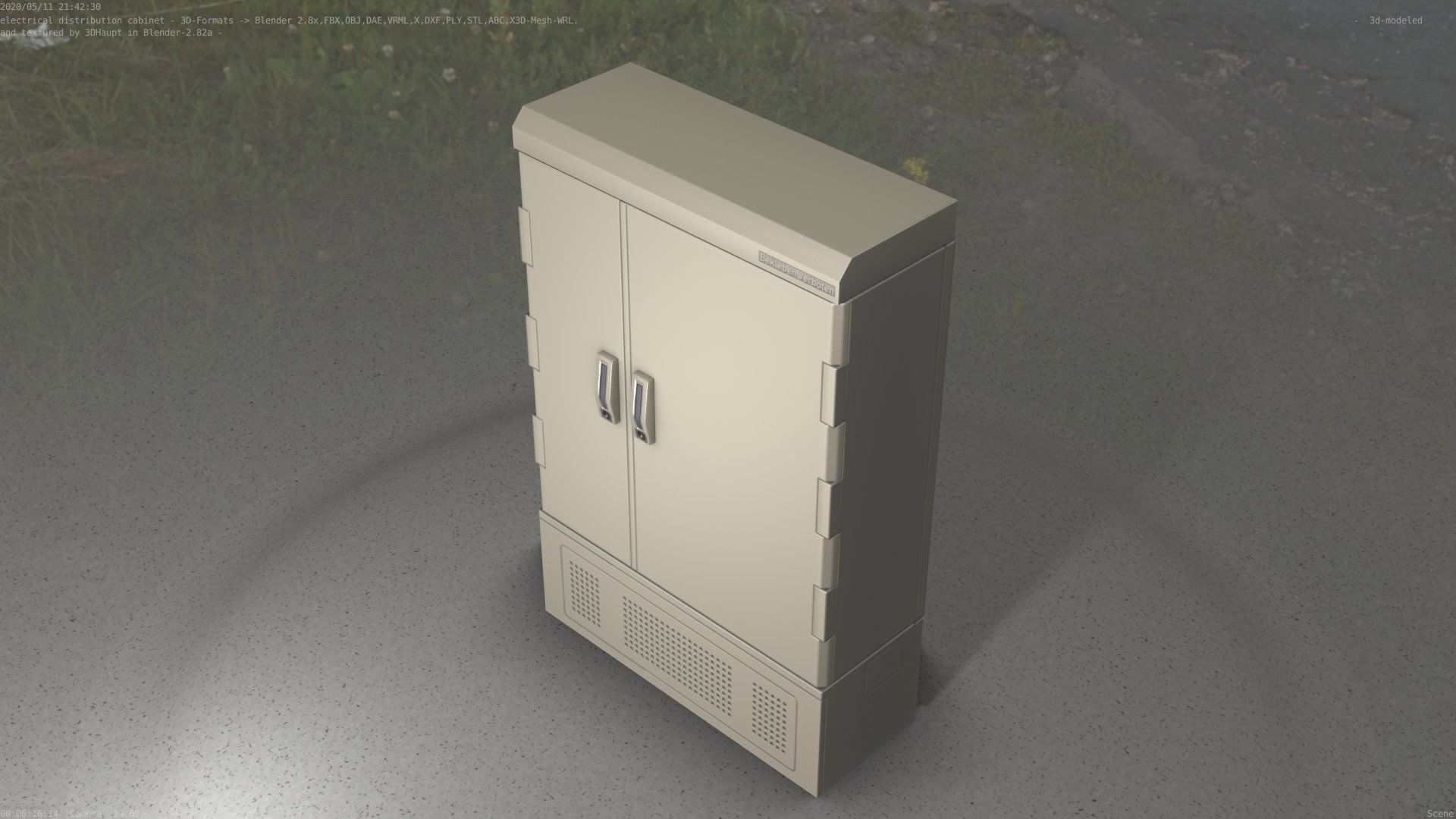 Electrical Distribution Cabinet 91 Low-poly 3D model_50