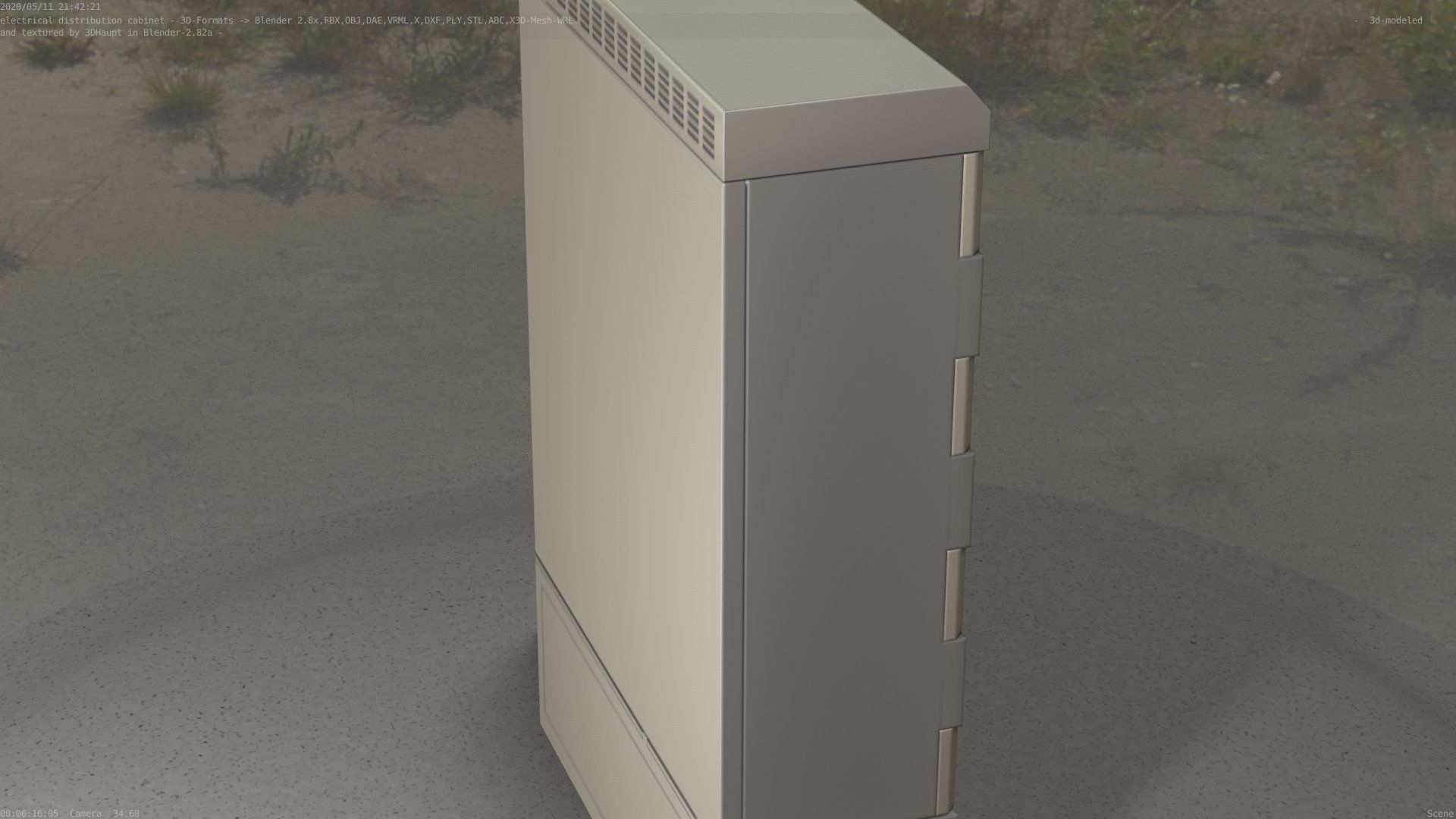 Electrical Distribution Cabinet 91 Low-poly 3D model_42