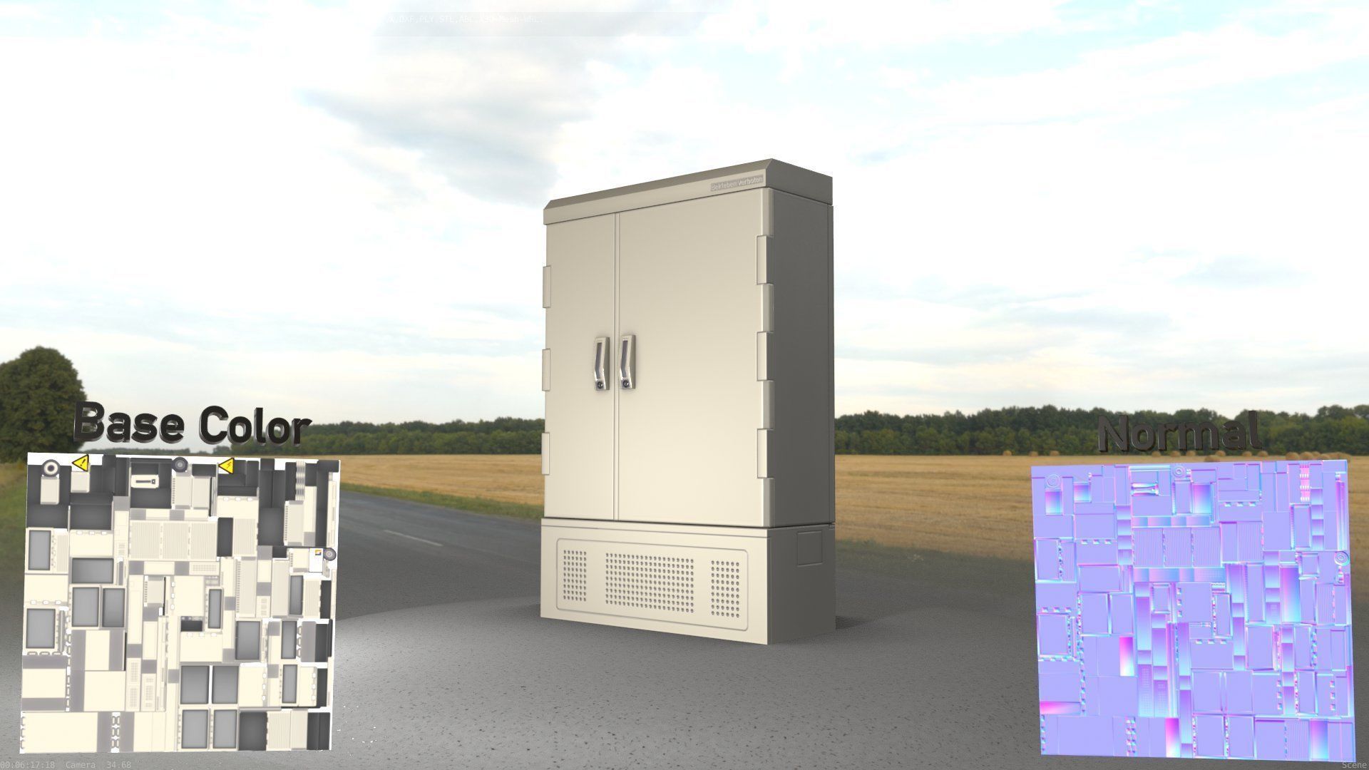 Electrical Distribution Cabinet 91 Low-poly 3D model_3