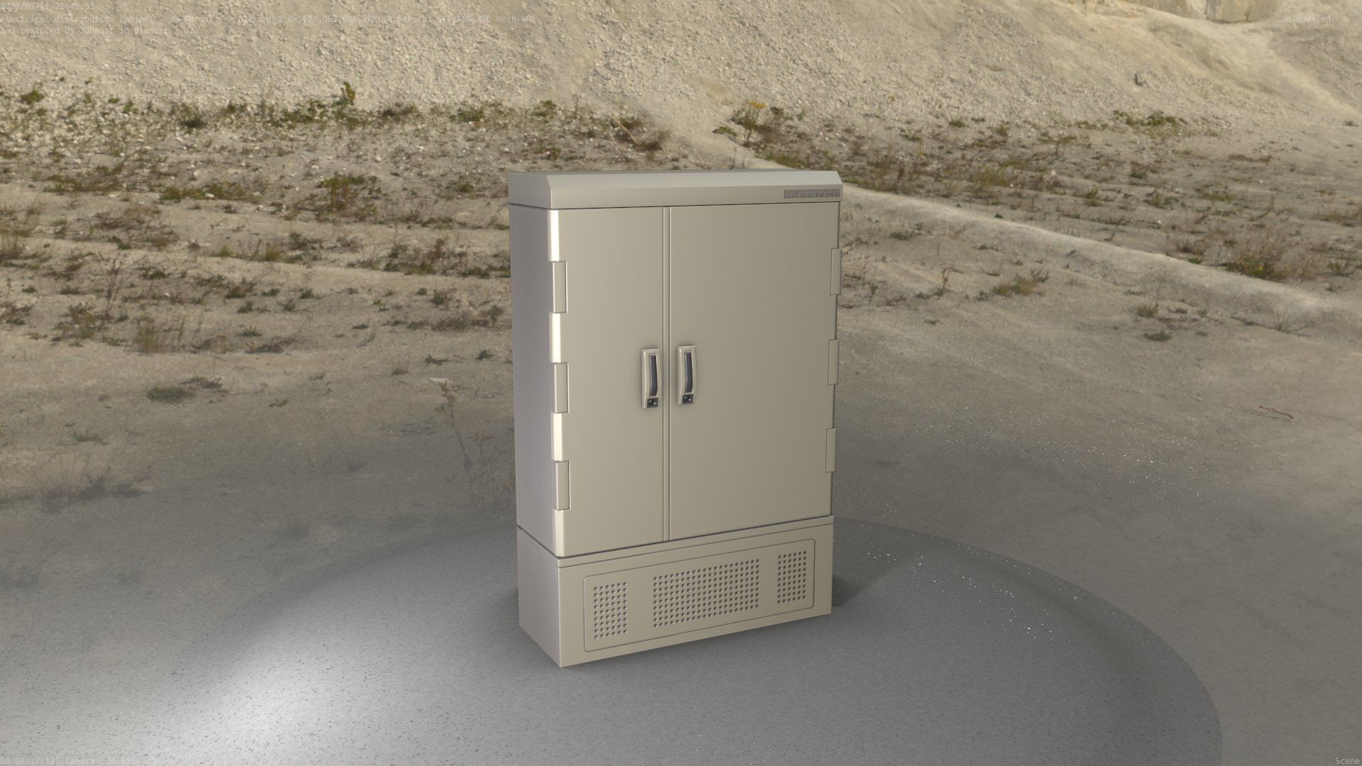 Electrical Distribution Cabinet 91 Low-poly 3D model_9