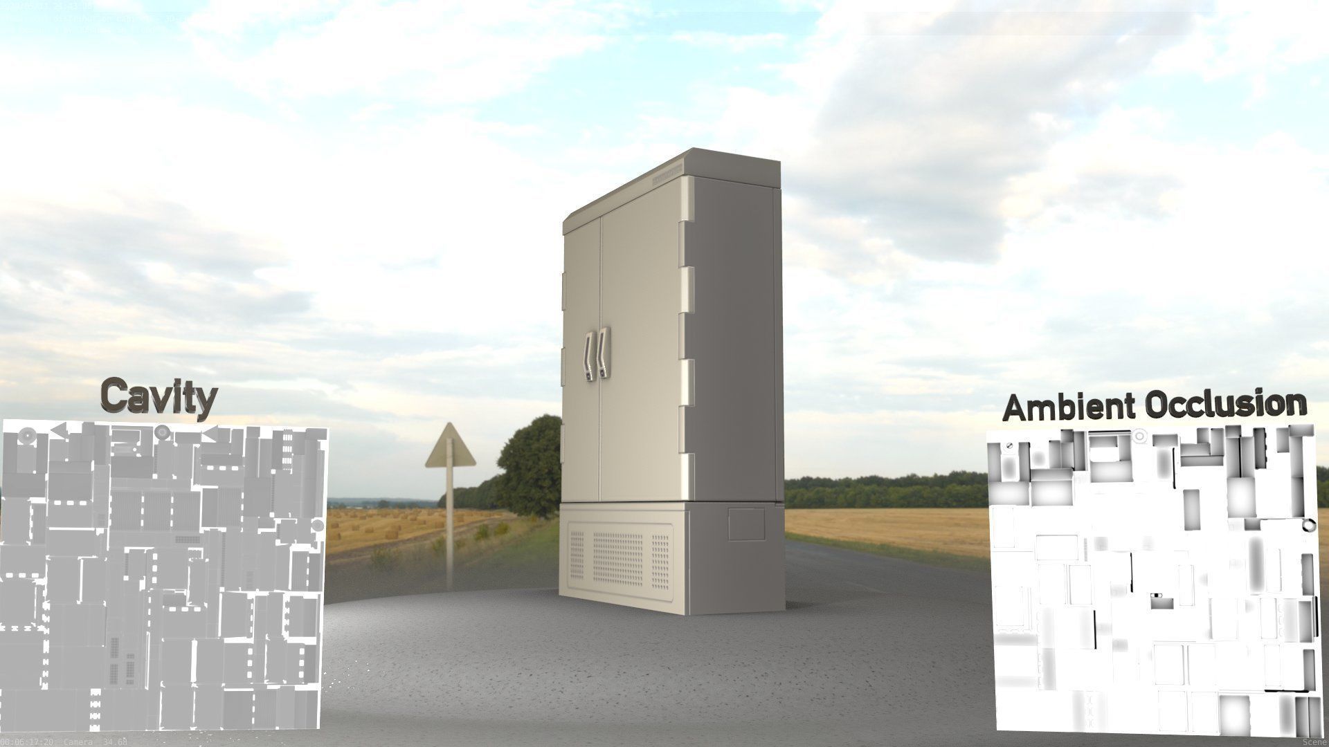 Electrical Distribution Cabinet 91 Low-poly 3D model_5