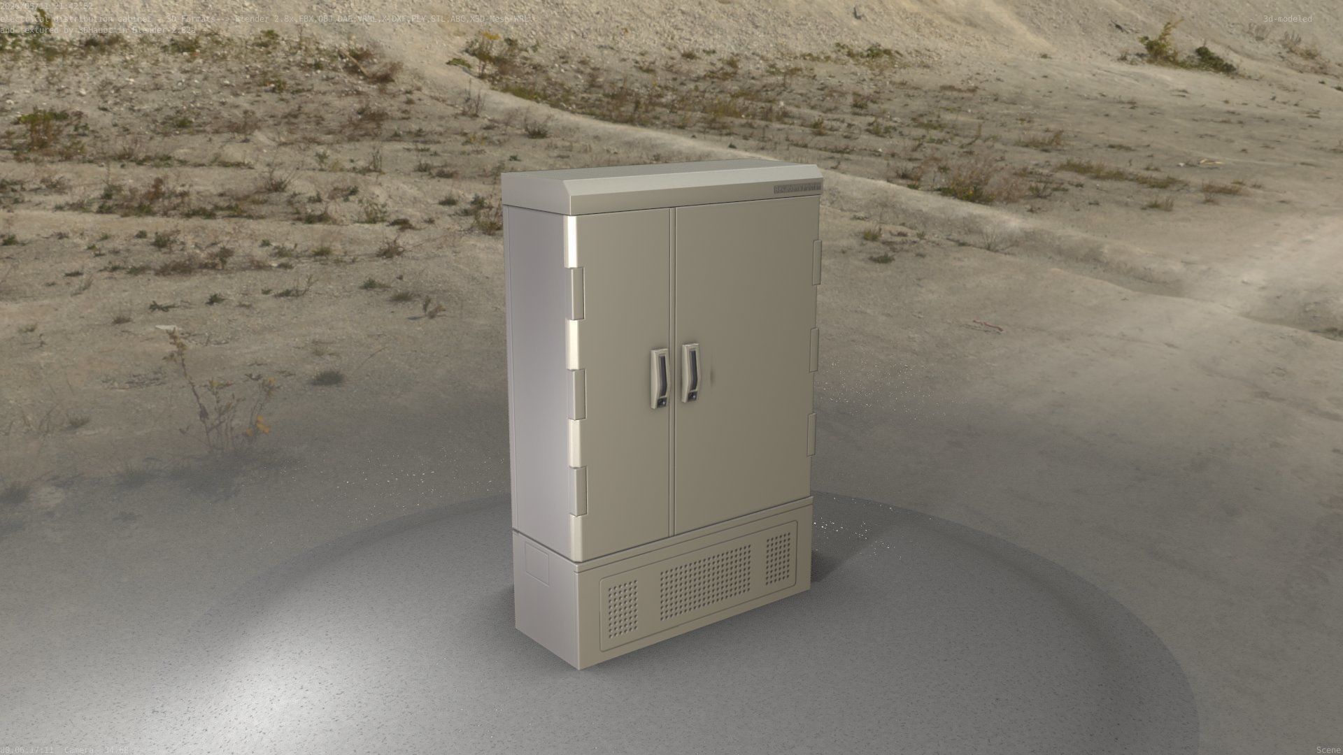 Electrical Distribution Cabinet 91 Low-poly 3D model_8