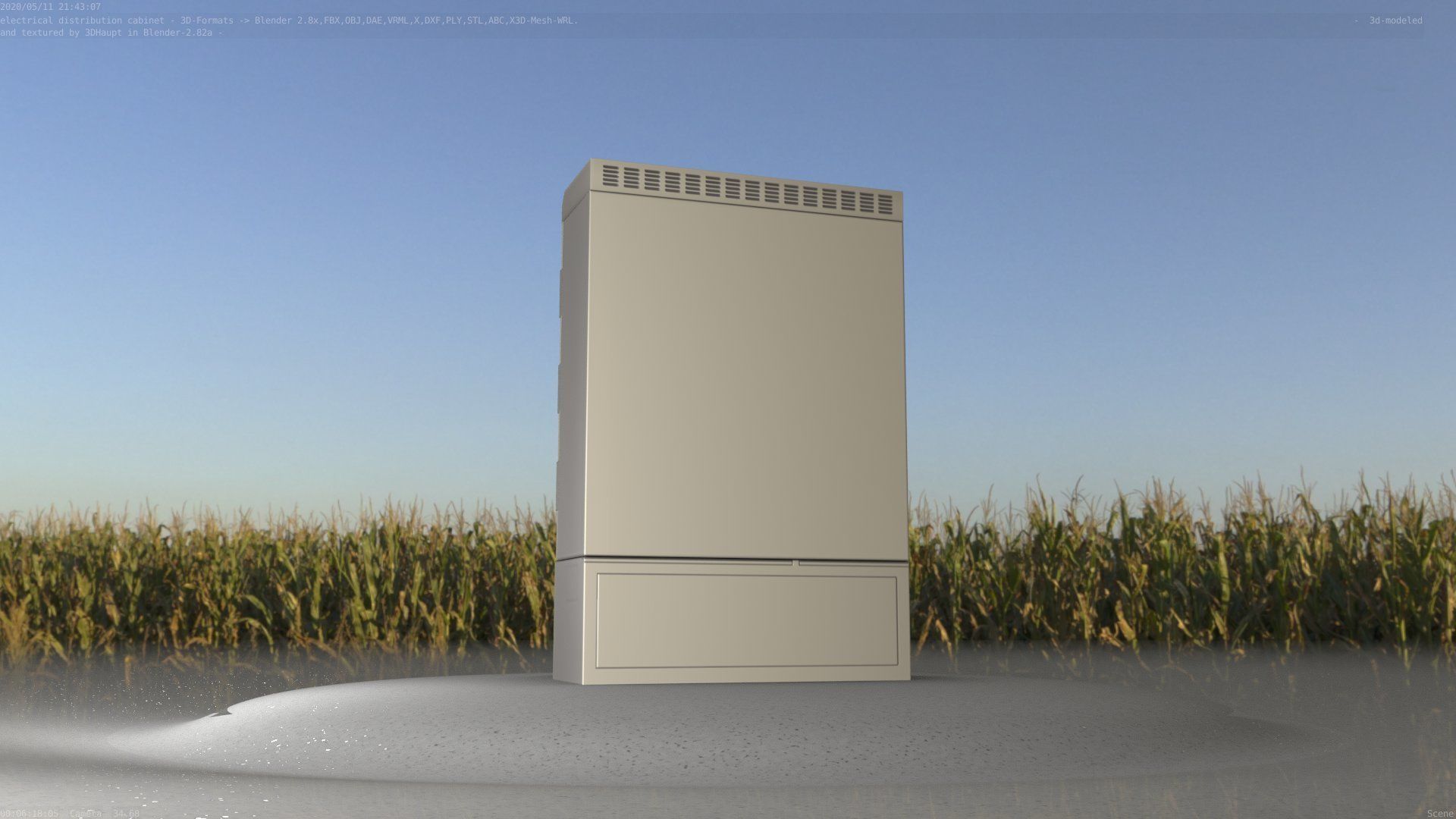 Electrical Distribution Cabinet 91 Low-poly 3D model_78