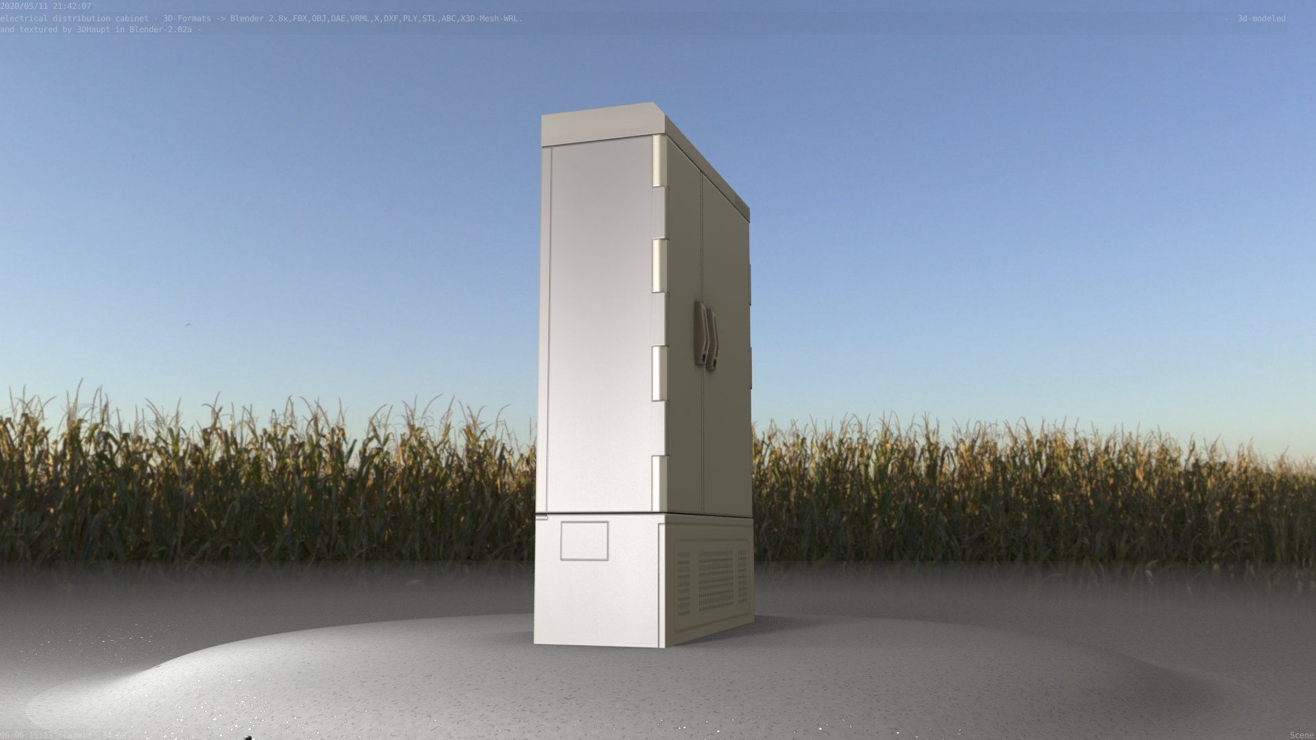 Electrical Distribution Cabinet 91 Low-poly 3D model_26
