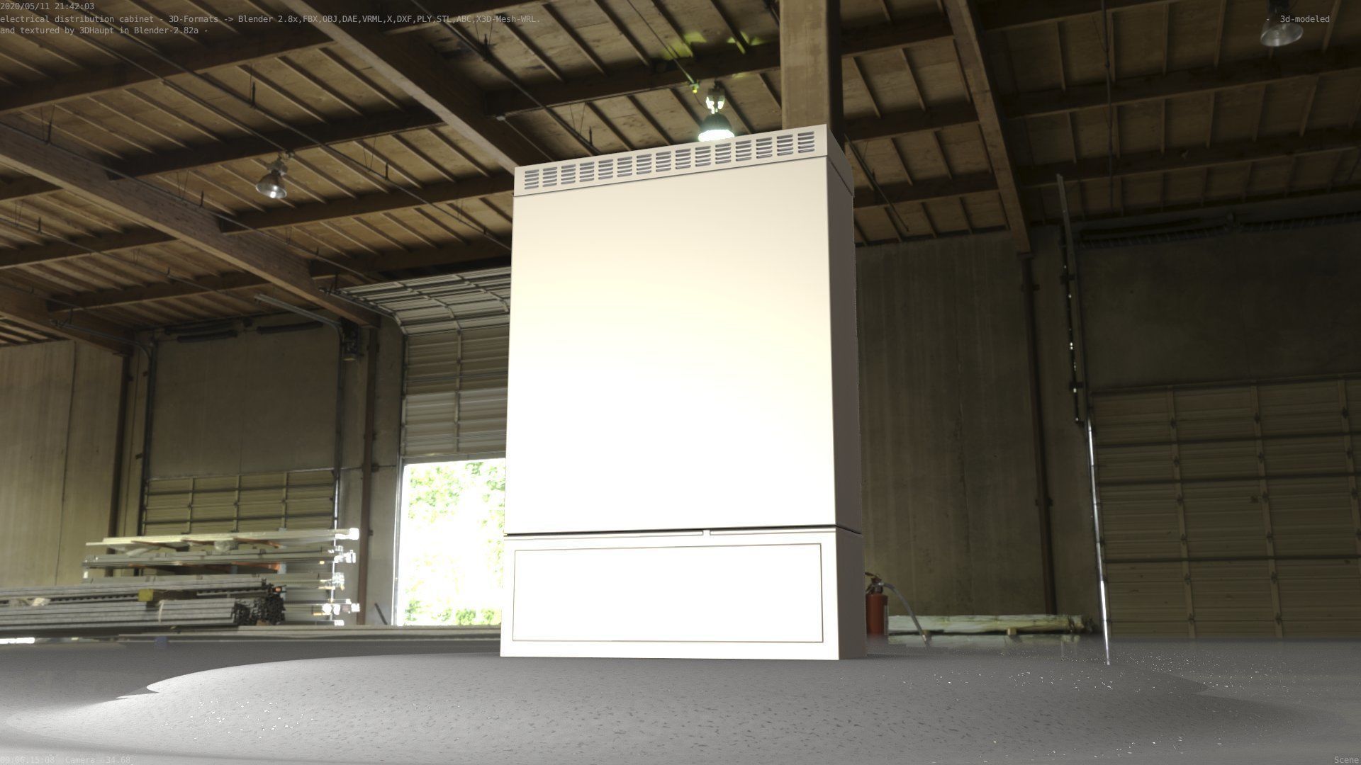 Electrical Distribution Cabinet 91 Low-poly 3D model_21