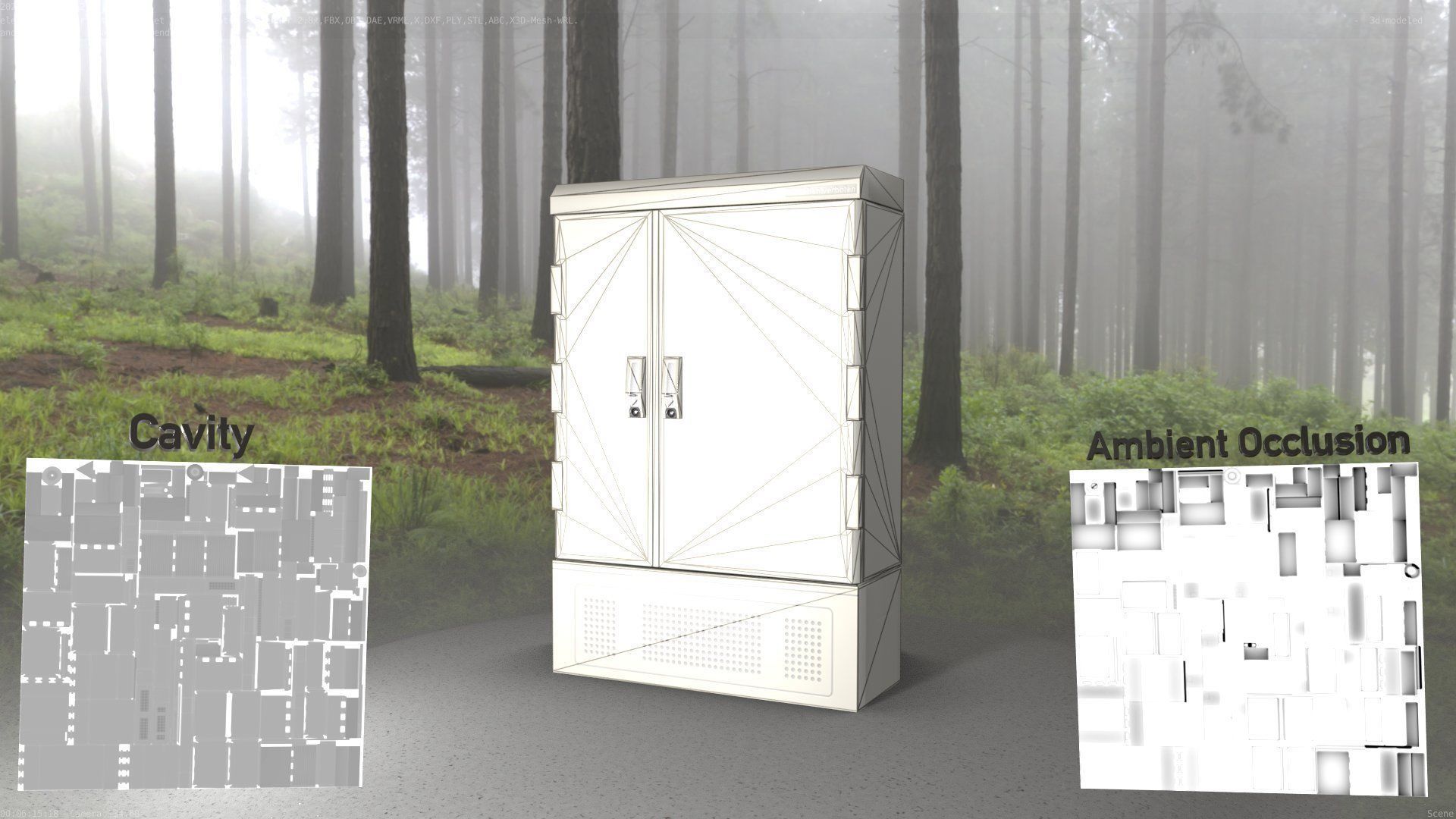Electrical Distribution Cabinet 91 Low-poly 3D model_31