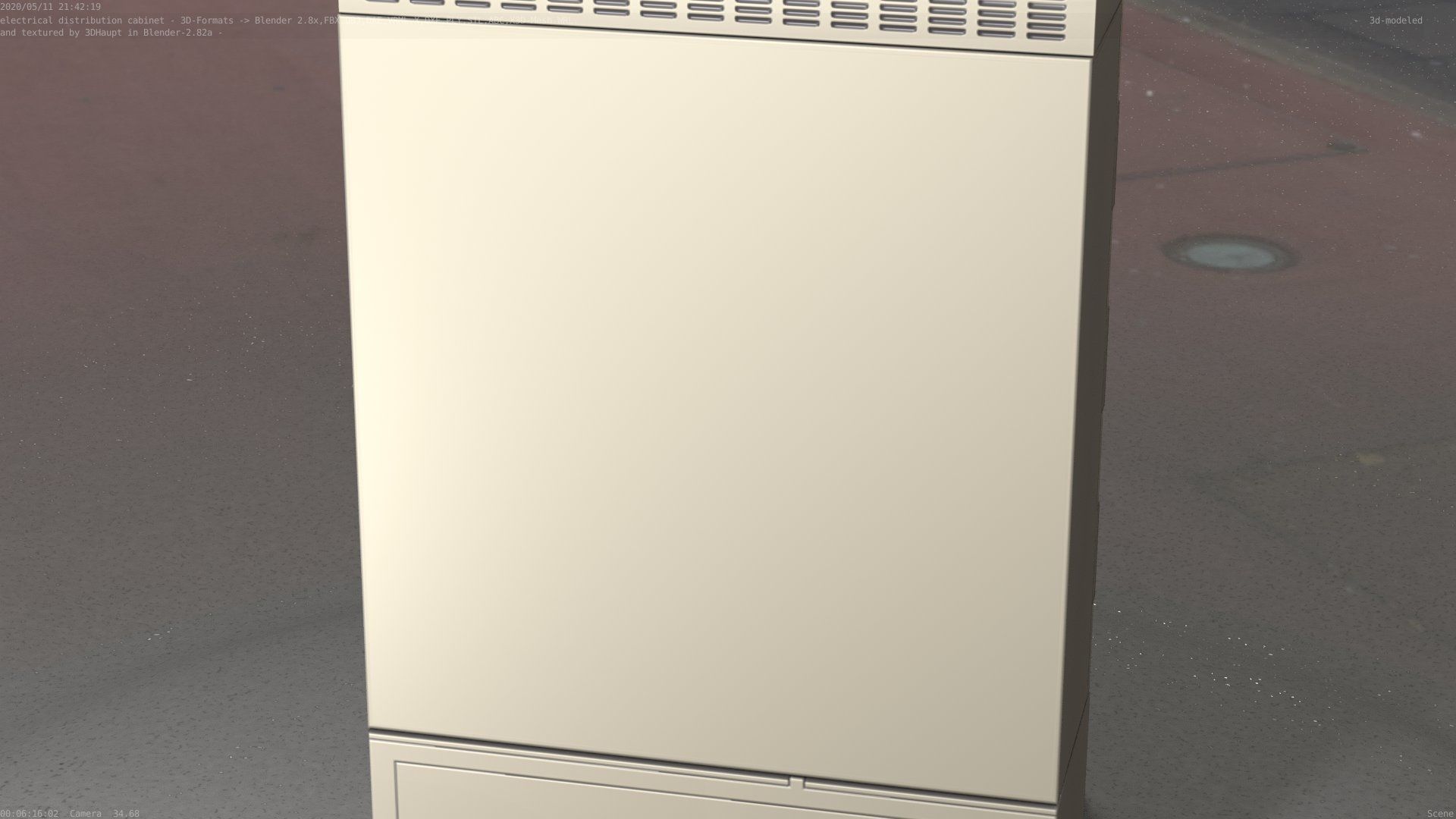 Electrical Distribution Cabinet 91 Low-poly 3D model_39