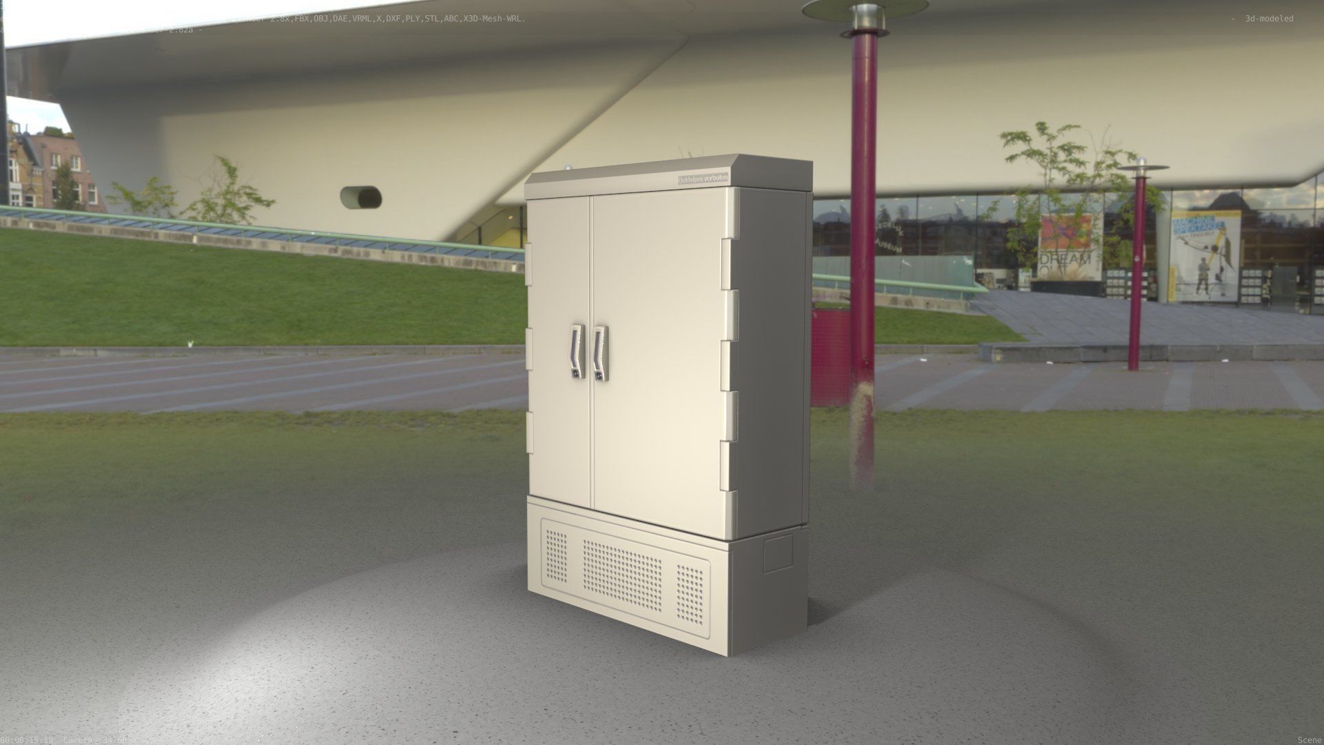 Electrical Distribution Cabinet 91 Low-poly 3D model_32