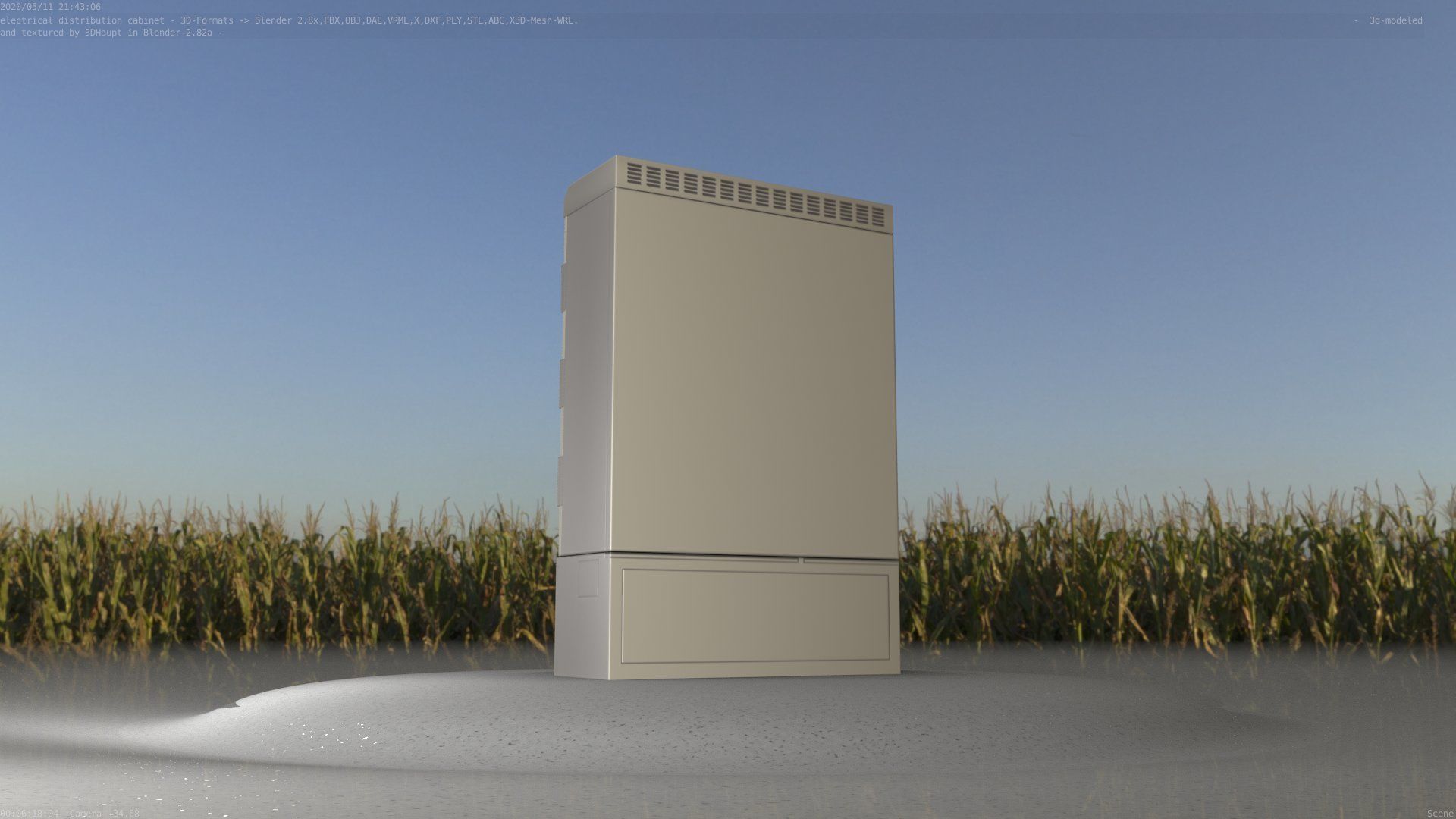 Electrical Distribution Cabinet 91 Low-poly 3D model_77