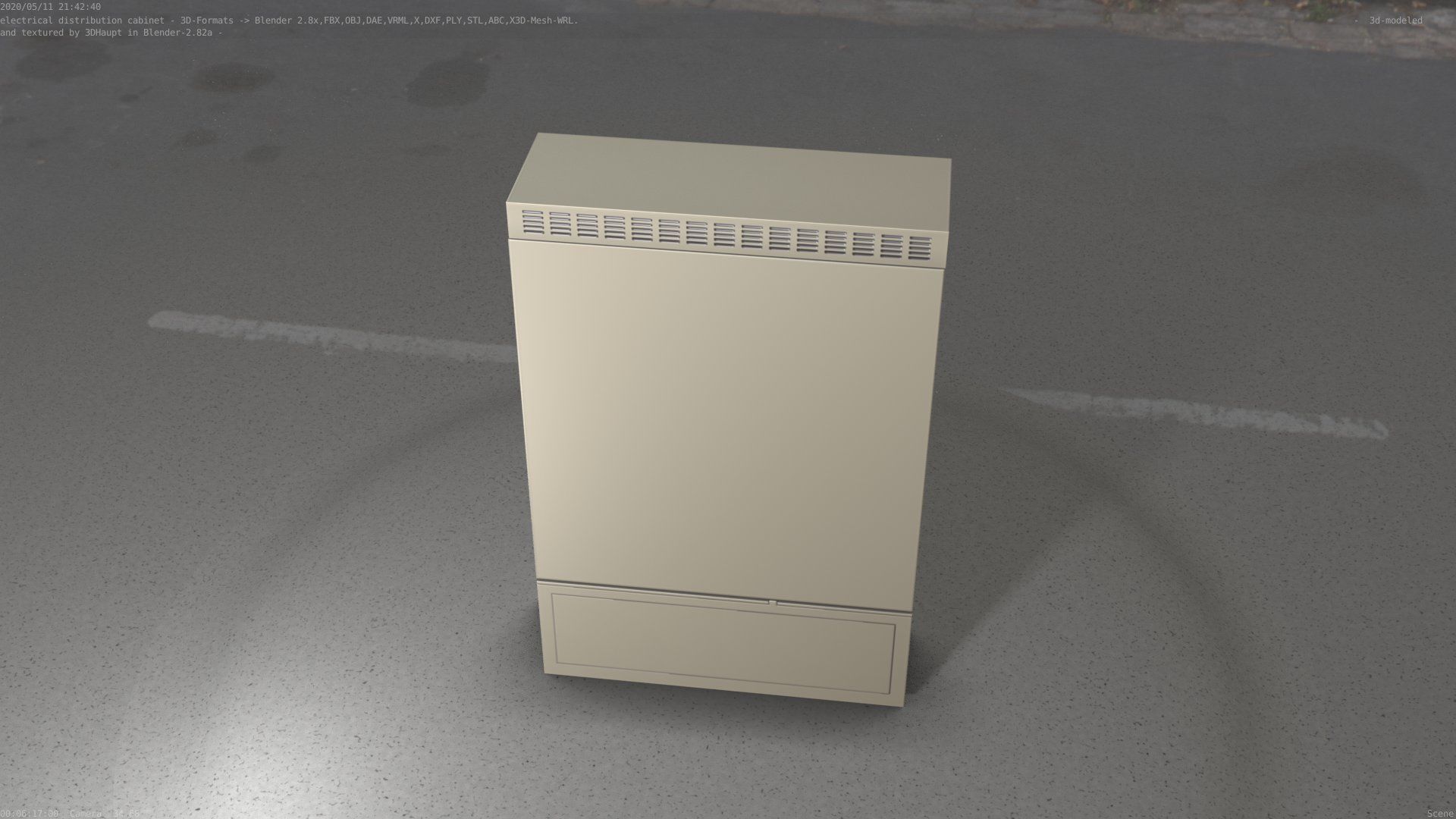 Electrical Distribution Cabinet 91 Low-poly 3D model_60