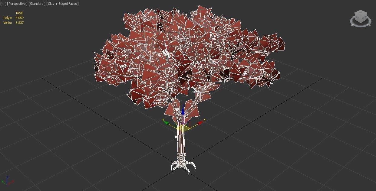 Italian Stone Pine Tree Low-poly 3D model_5