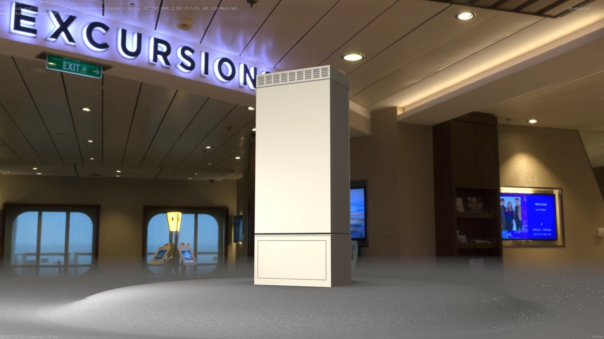 Electrical Distribution Cabinet 93 Low-poly 3D model_85