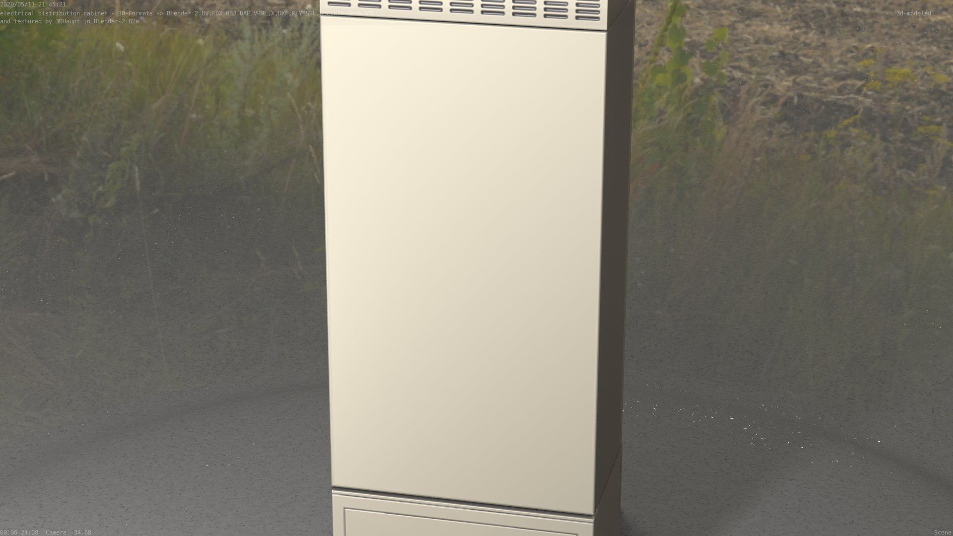 Electrical Distribution Cabinet 93 Low-poly 3D model_30