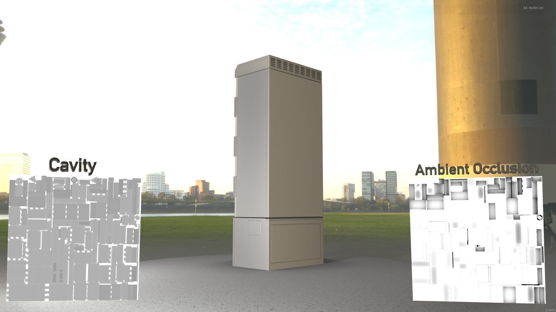 Electrical Distribution Cabinet 93 Low-poly 3D model_8