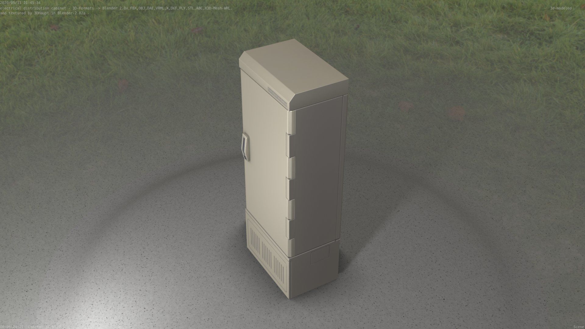 Electrical Distribution Cabinet 93 Low-poly 3D model_43